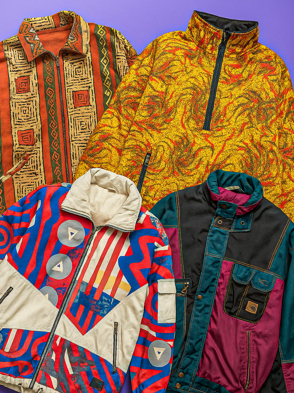 Crazy Vintage 80s-90s Multicolor Ski Jackets | KookyVintage