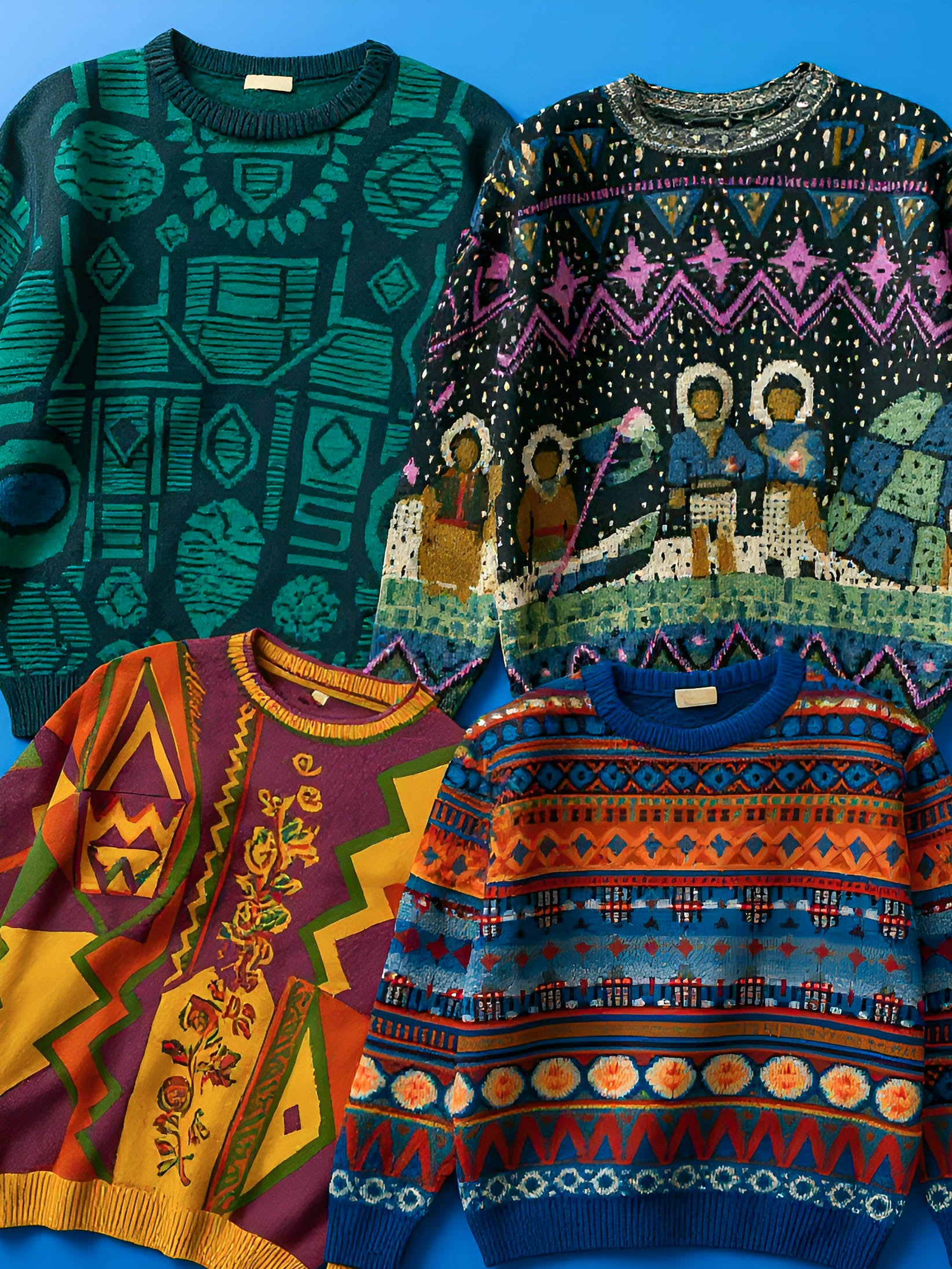 トップス vintage 80s dezert 2tone cardigun Vintage 80s-90s Multicolor and Geometric Sweaters | KookyVintage