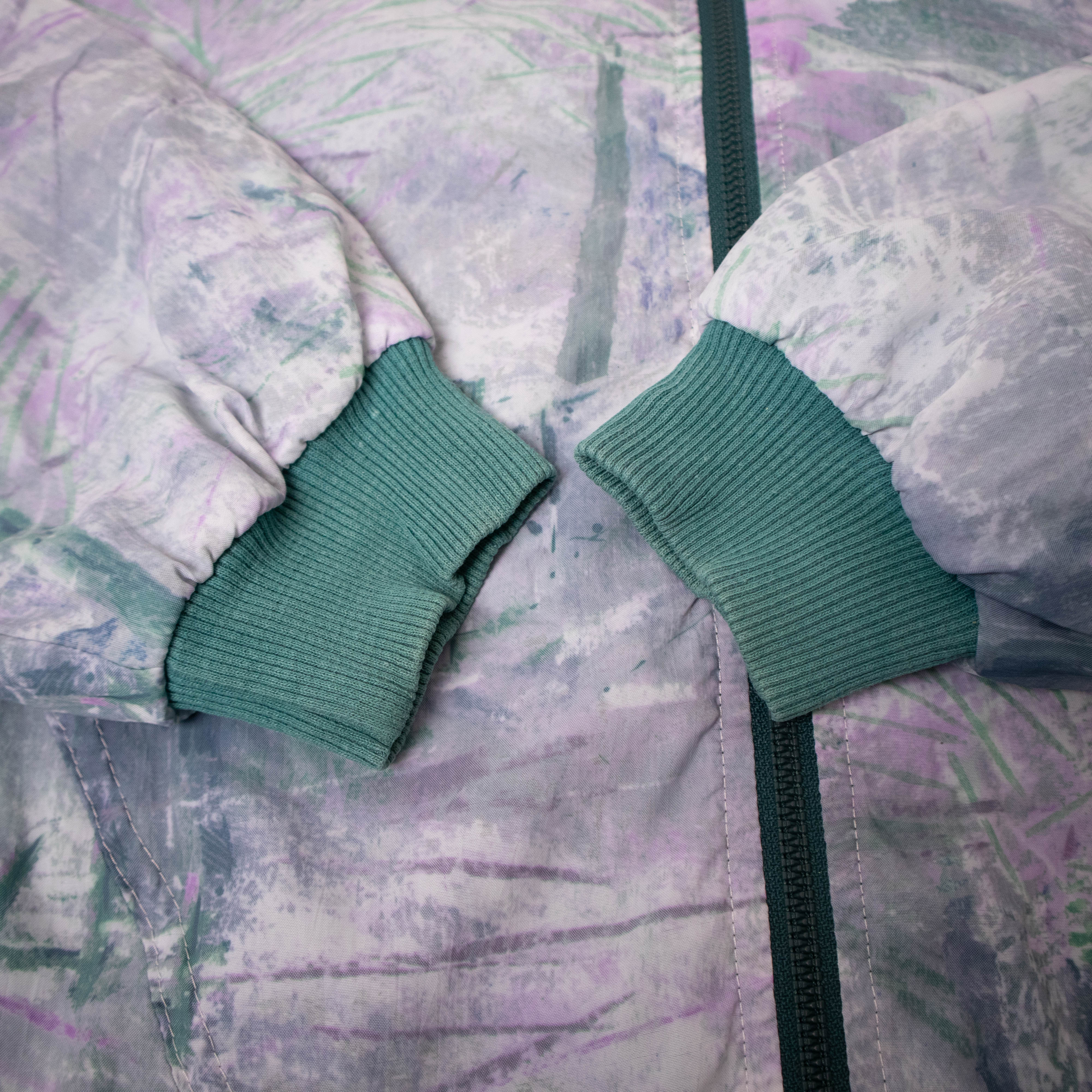 Vintage 90s abstract print green lilac Windbreaker Jacket - Size S/M