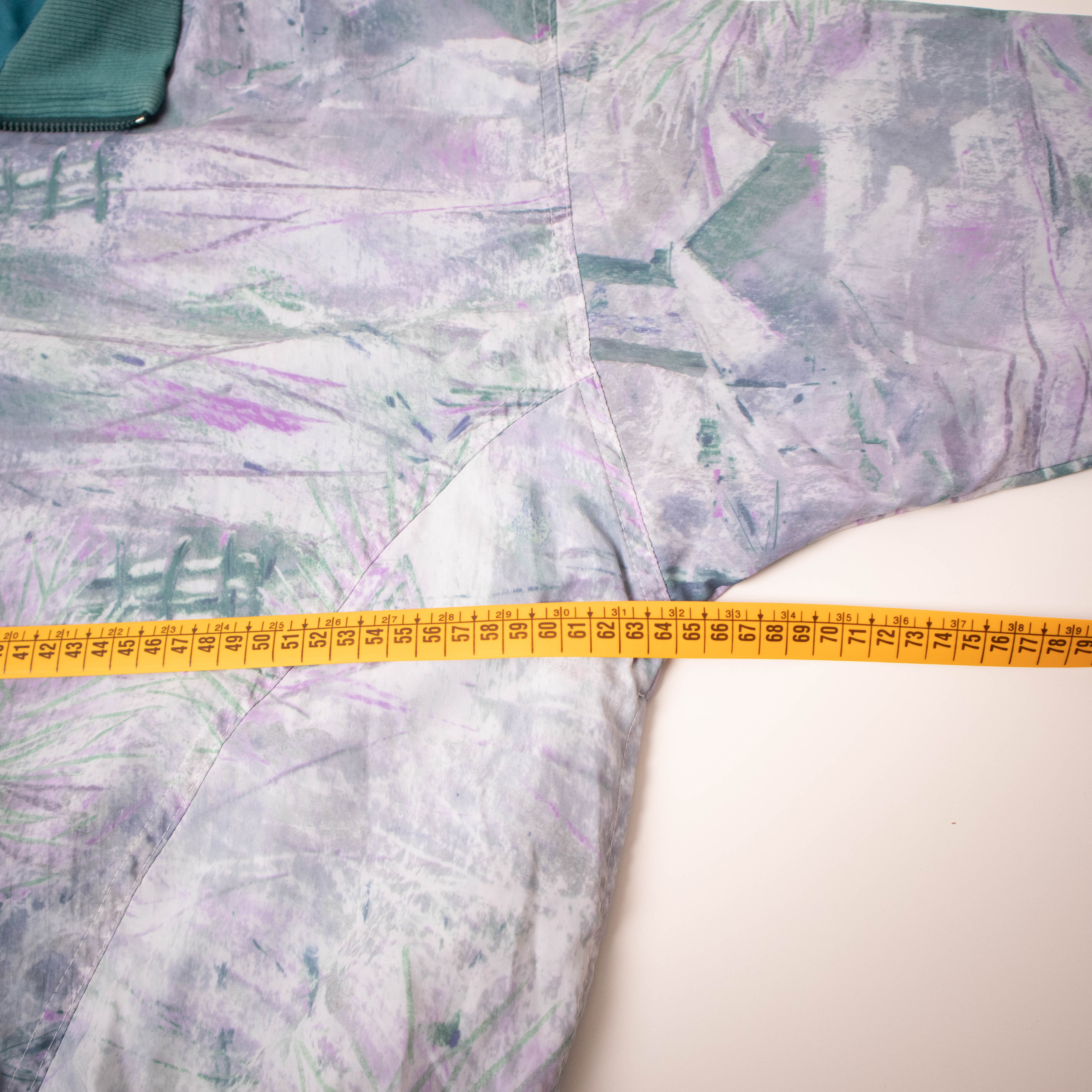 Vintage 90s abstract print green lilac Windbreaker Jacket - Size S/M