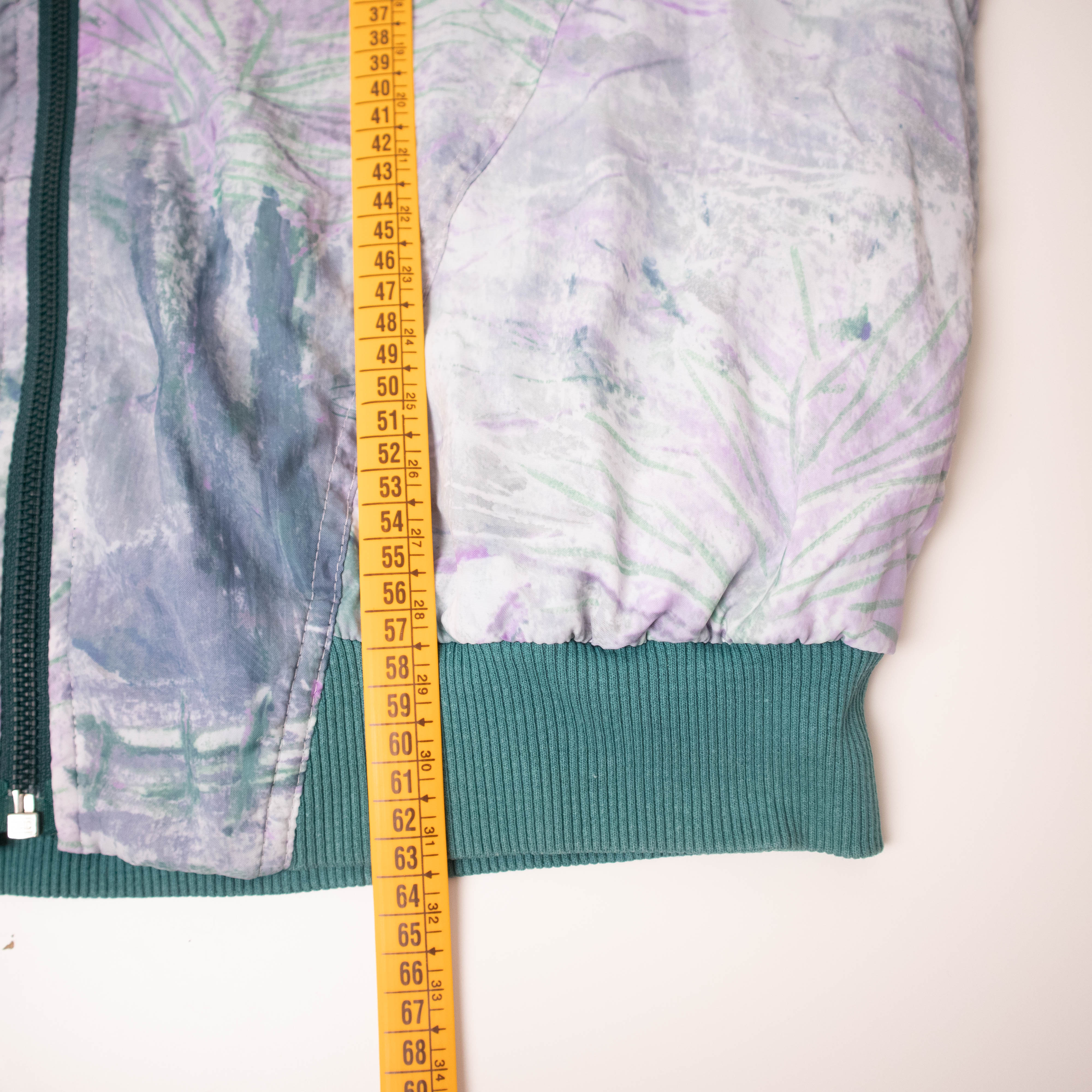 Vintage 90s abstract print green lilac Windbreaker Jacket - Size S/M