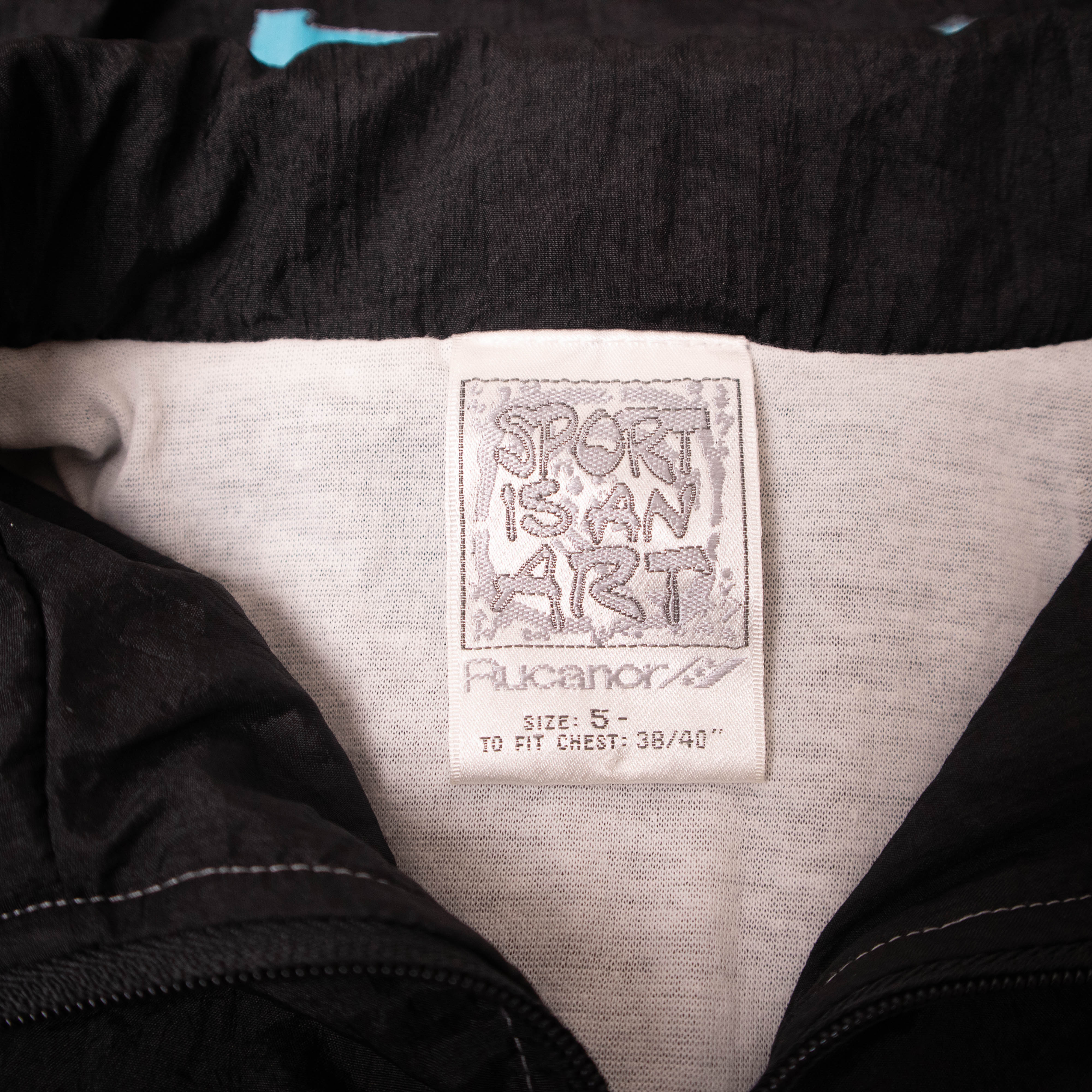 Vintage 90s black graphic printed Windbreaker Jacket - Size M