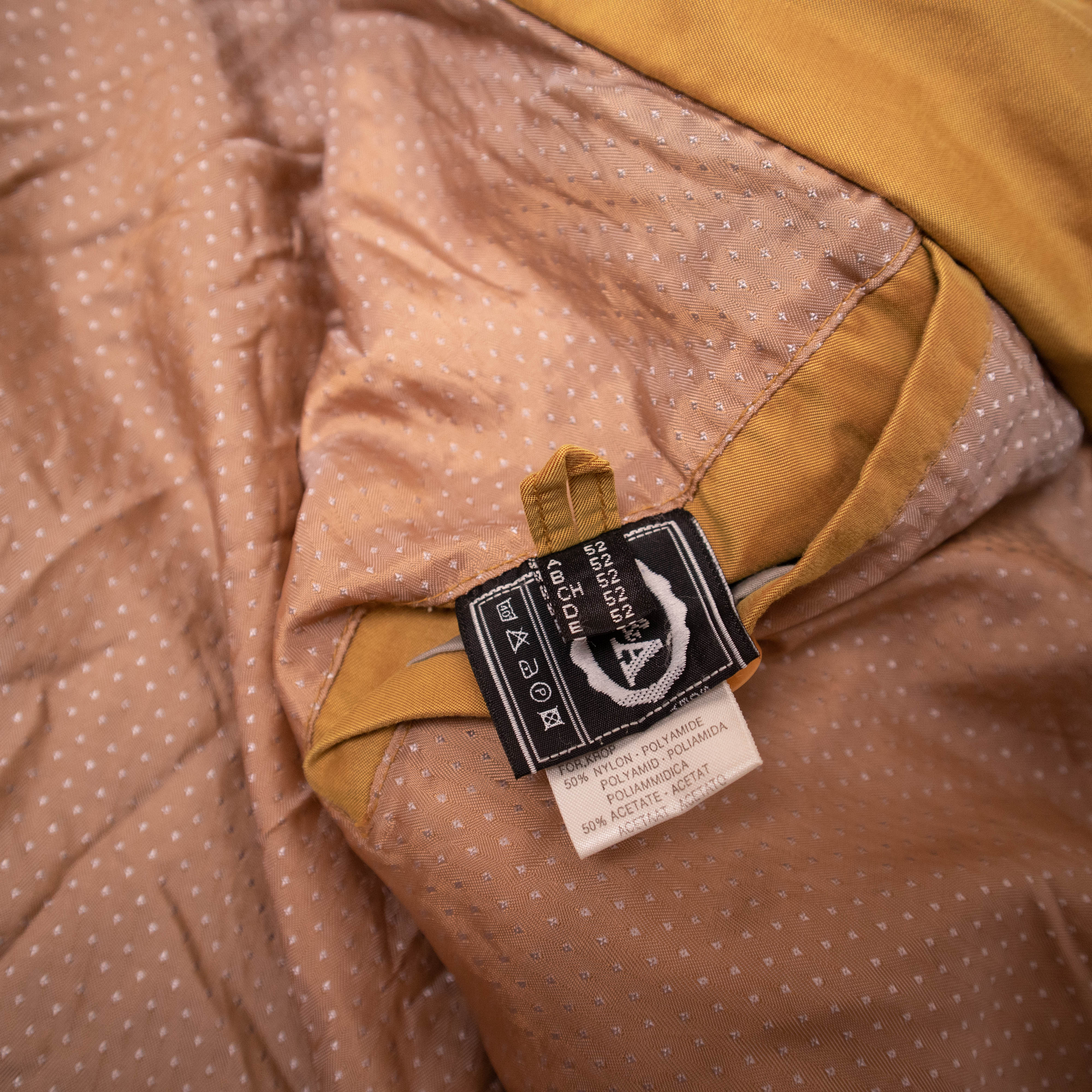 Vintage 90s ocra and grey two tones zip hooded Windbreaker Jacket - Size XL