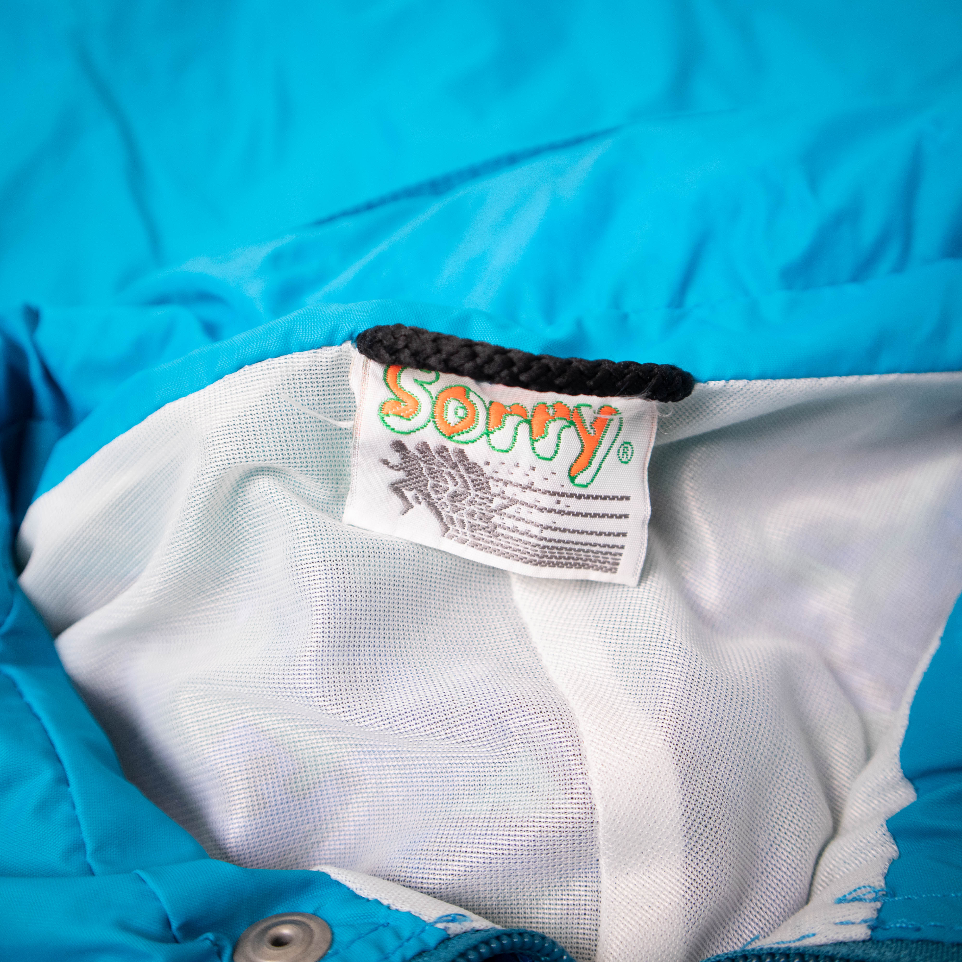 Vintage 90s abstract print blue zip hooded Windbreaker Jacket - Size XL