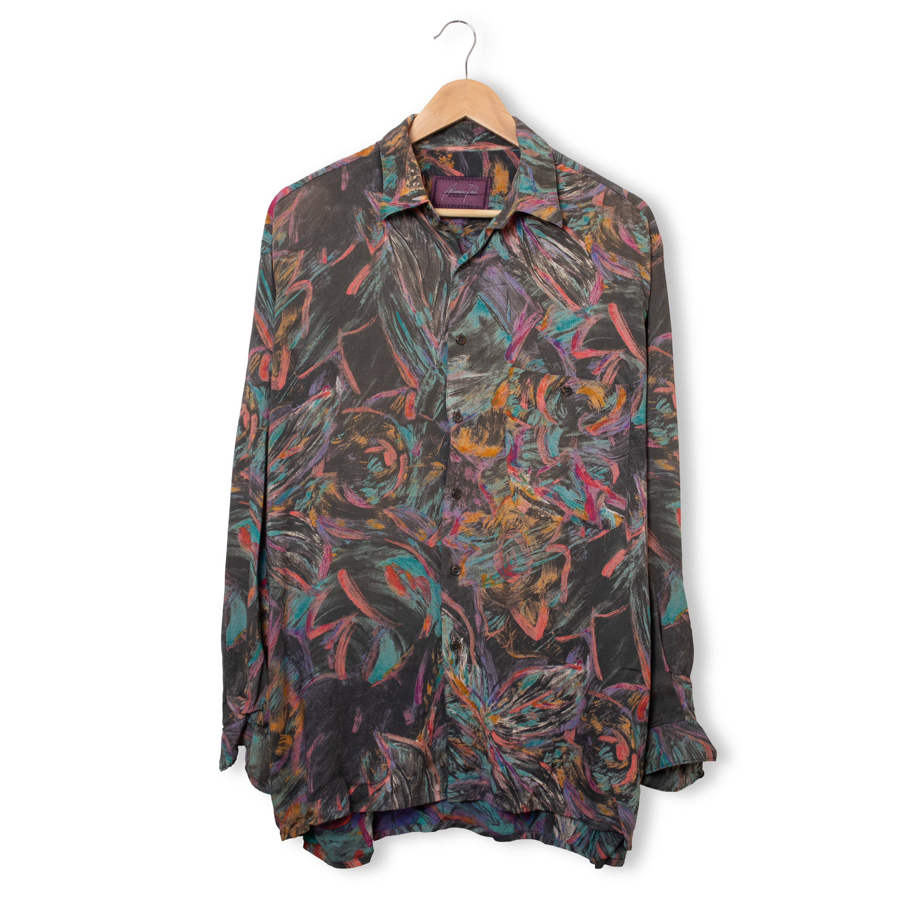 Vintage 90s abstract multicolor long sleeve Shirt - Size XL