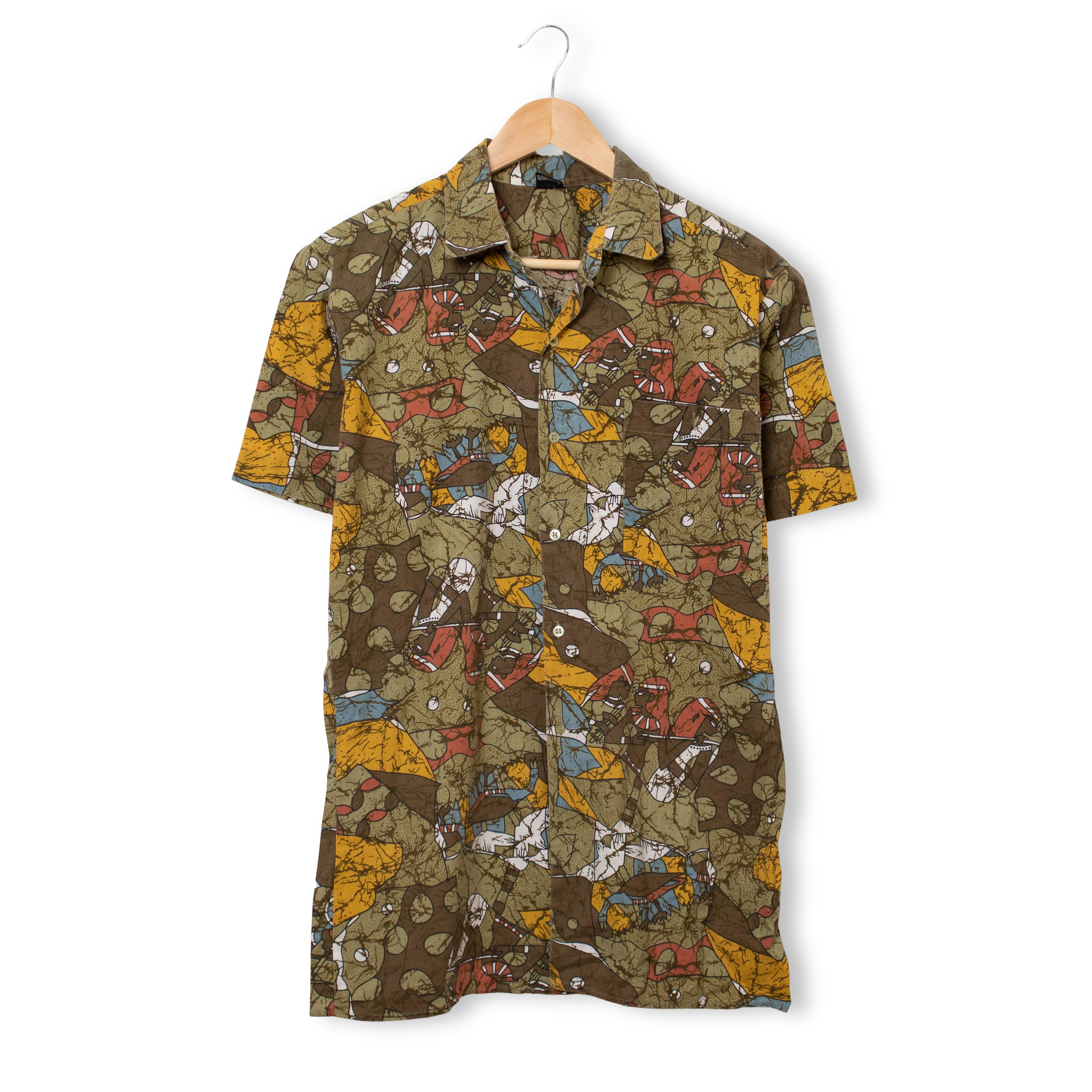 Vintage 90s abstract multicolor short sleeve Shirt - Size S/M