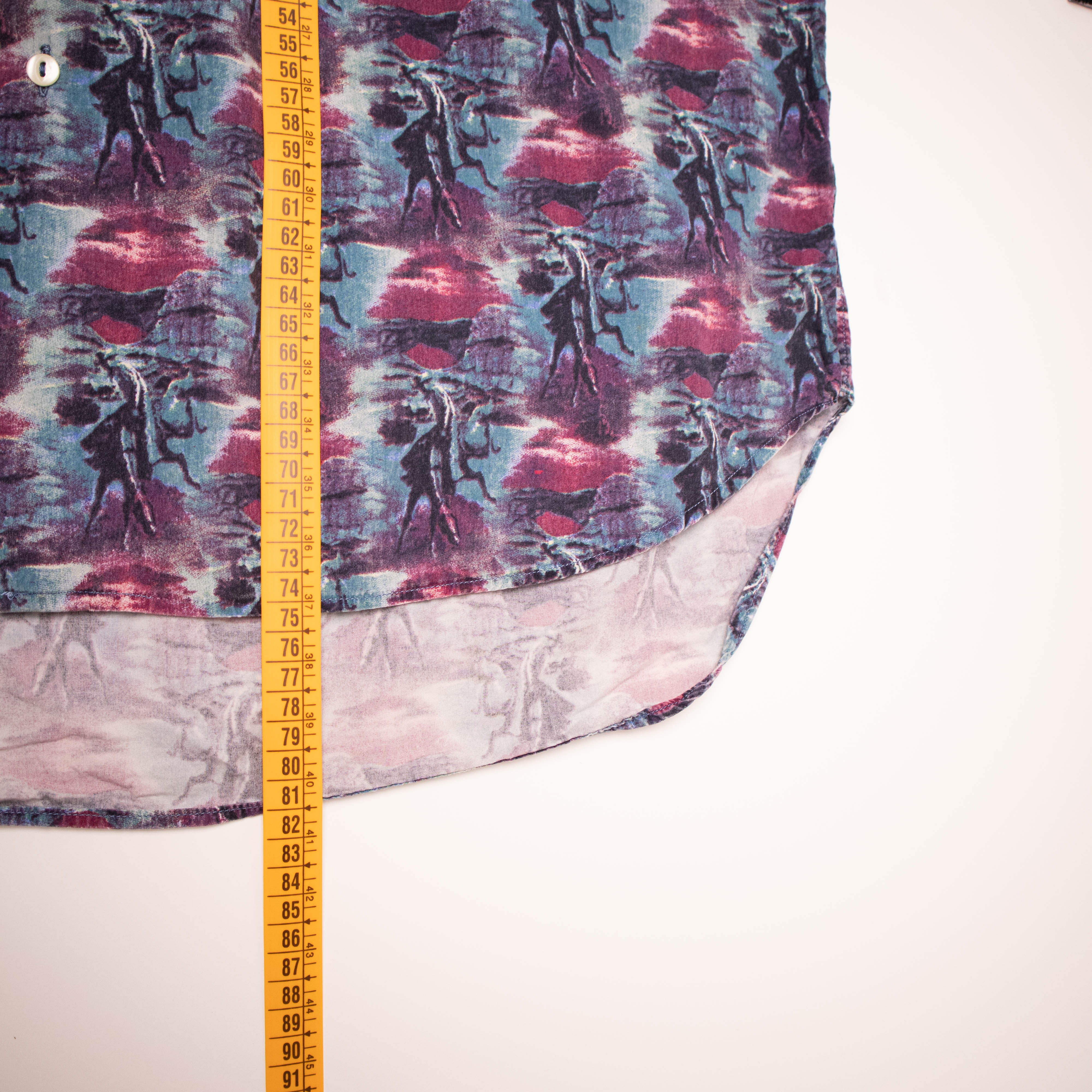 Vintage 90s Replay blue and red print long sleeve Shirt - Size XL