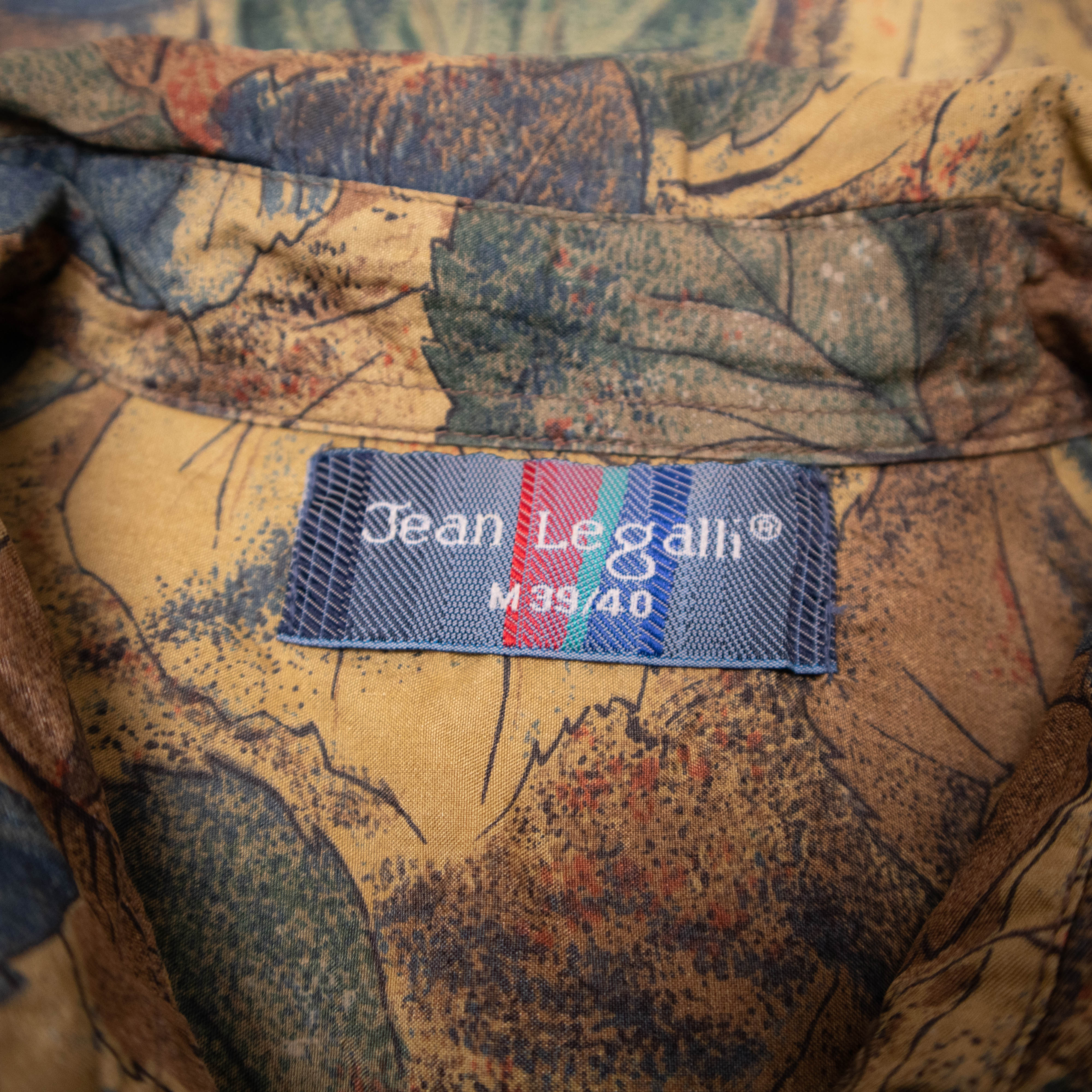 Vintage 90s brown abstract 100% silk long sleeve Shirt - Size L