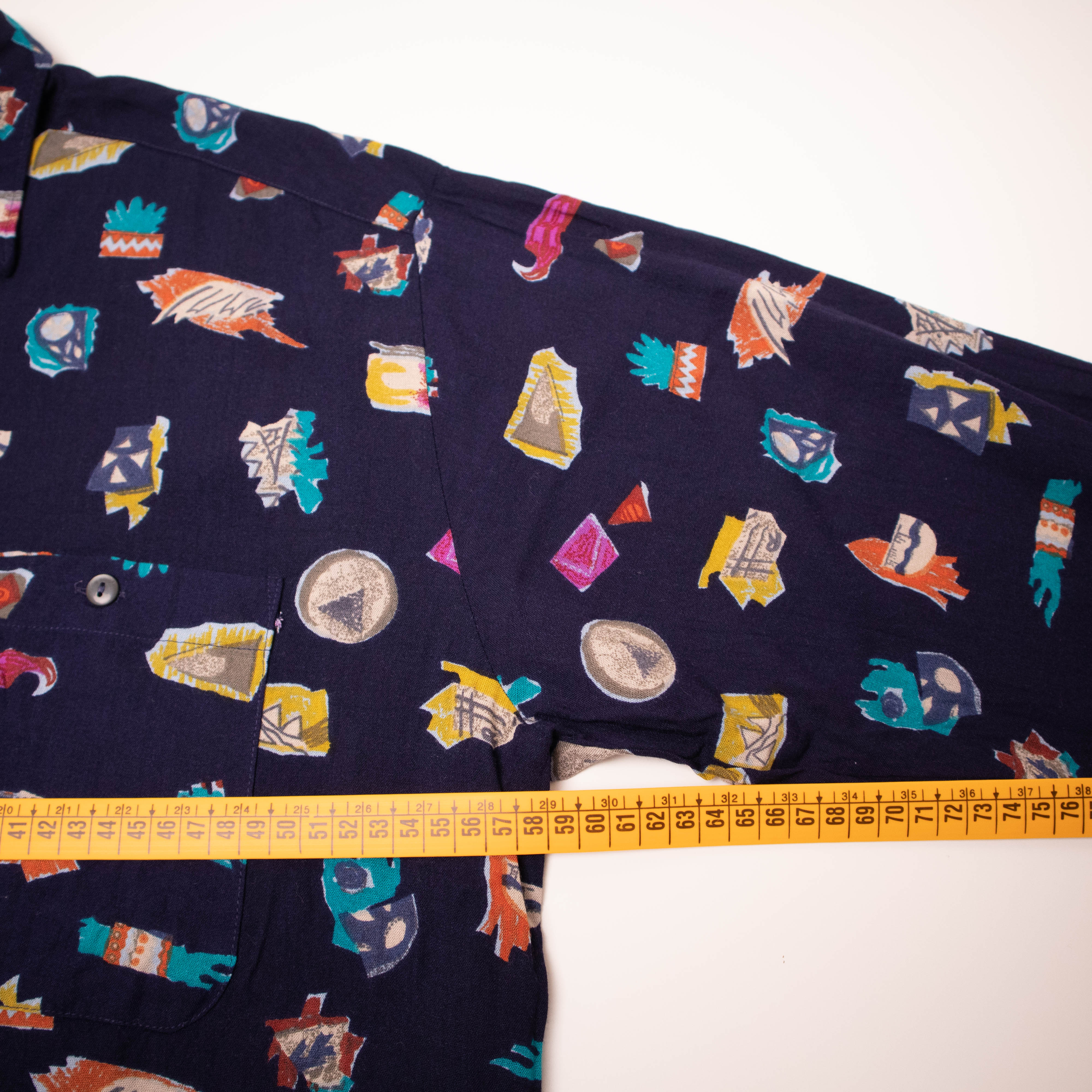 Vintage 90s navy blue New Fast fantasy print long sleeve Shirt - Size M/L