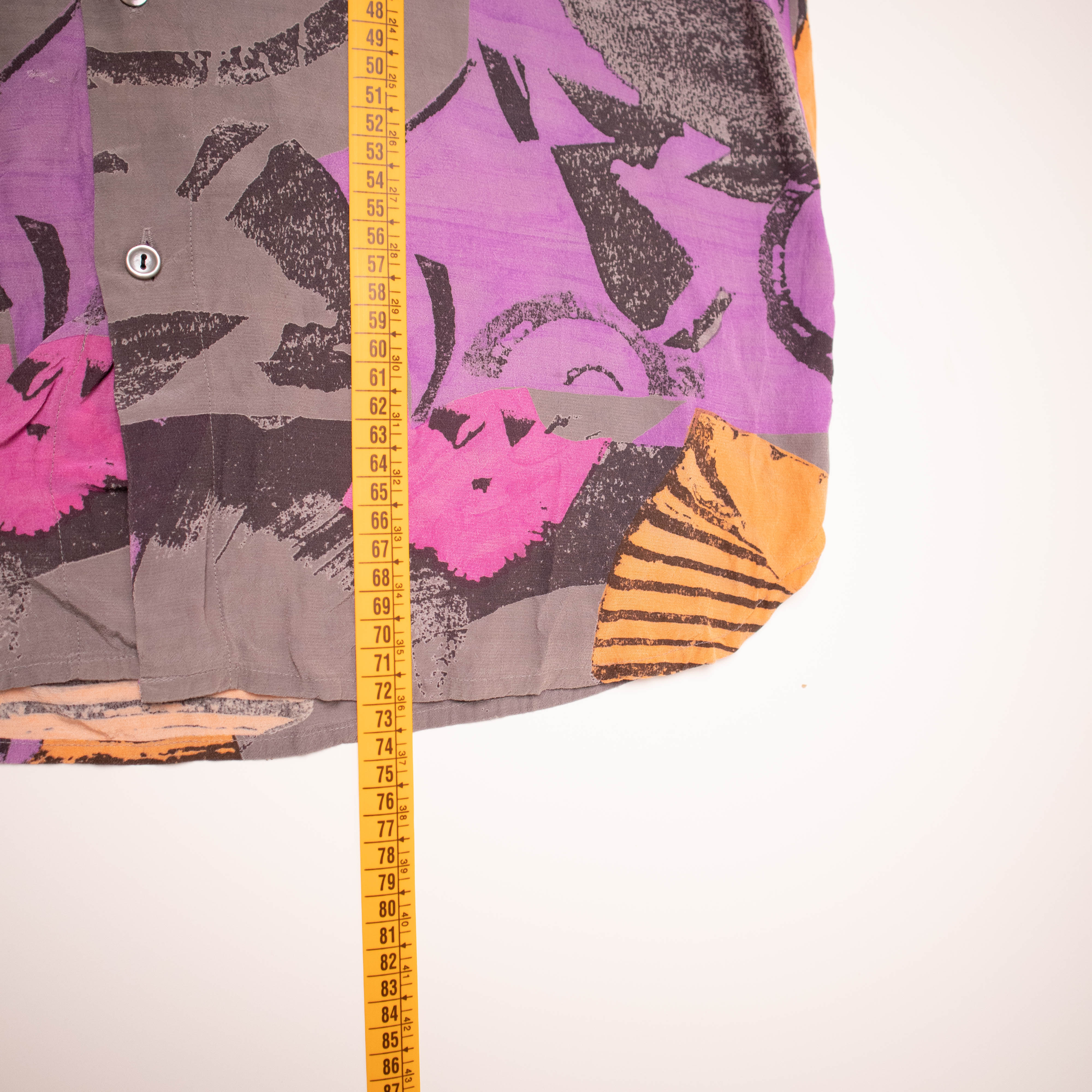 Vintage 90s crazy abstract purple and grey long sleeve Shirt - Size M