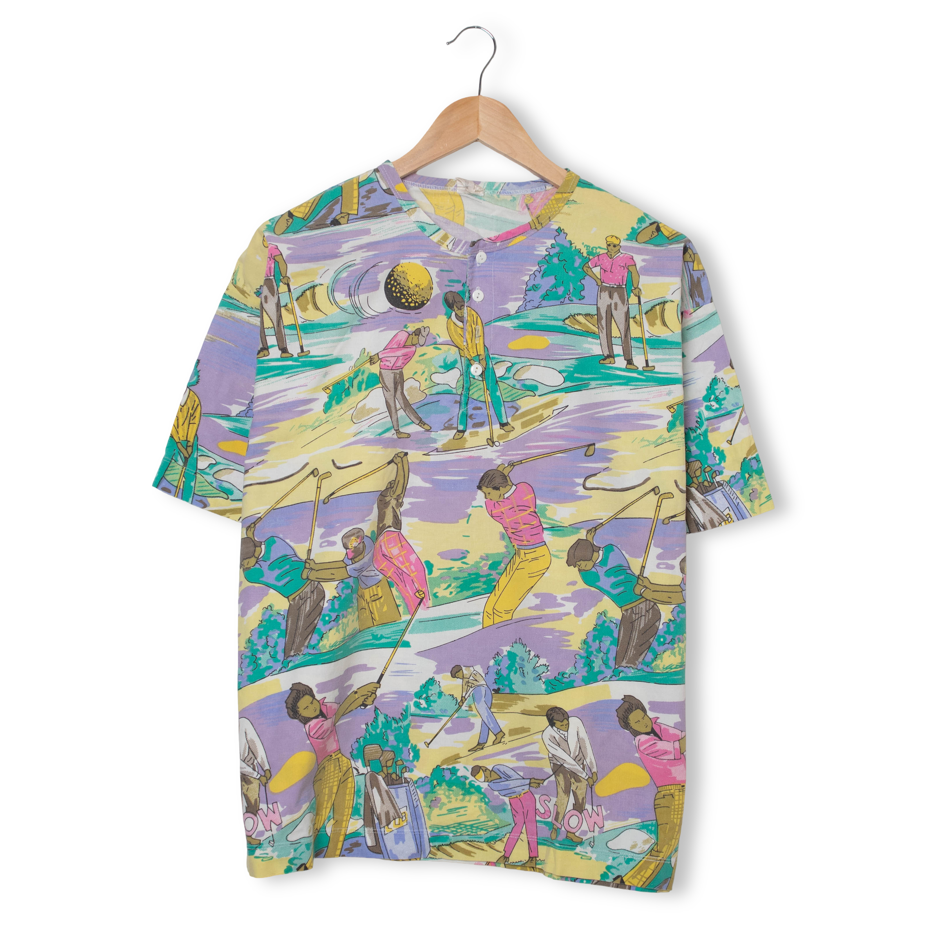 Vintage 90s multicolor graphic print T shirt - Size XL