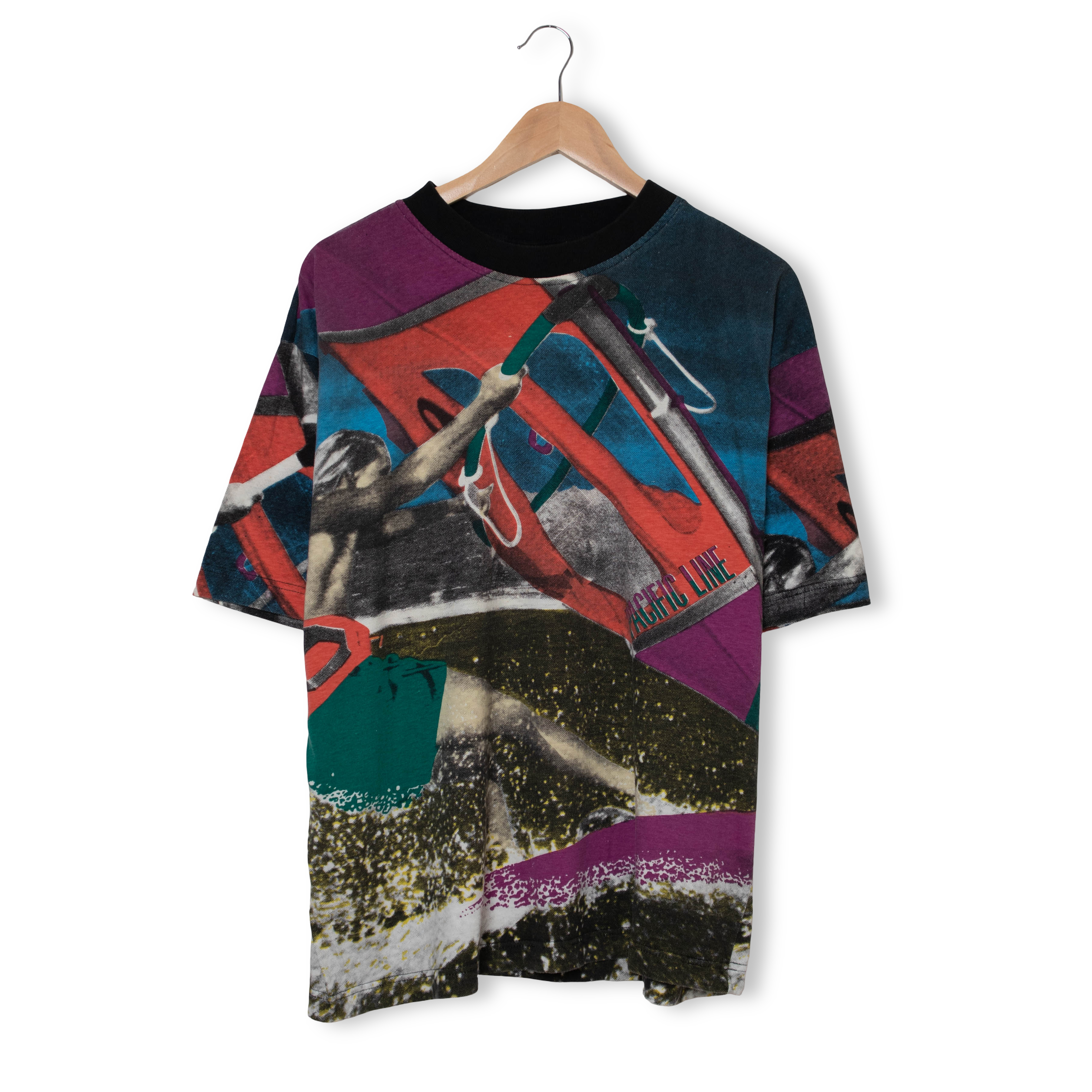 Vintage 90s multicolor graphic print T shirt - Size L/XL