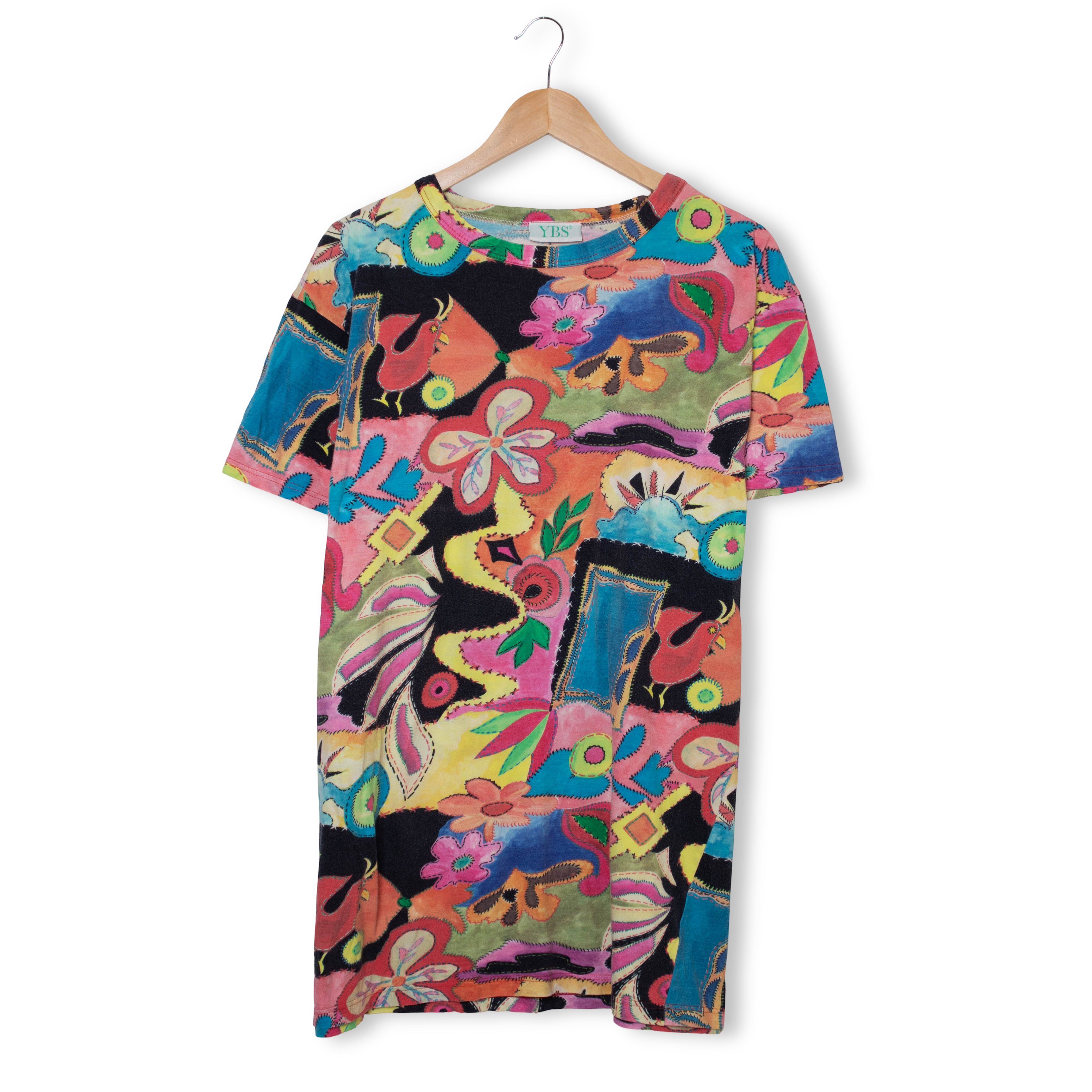 Vintage 90s multicolor abstract graphic T shirt - Size L/XL