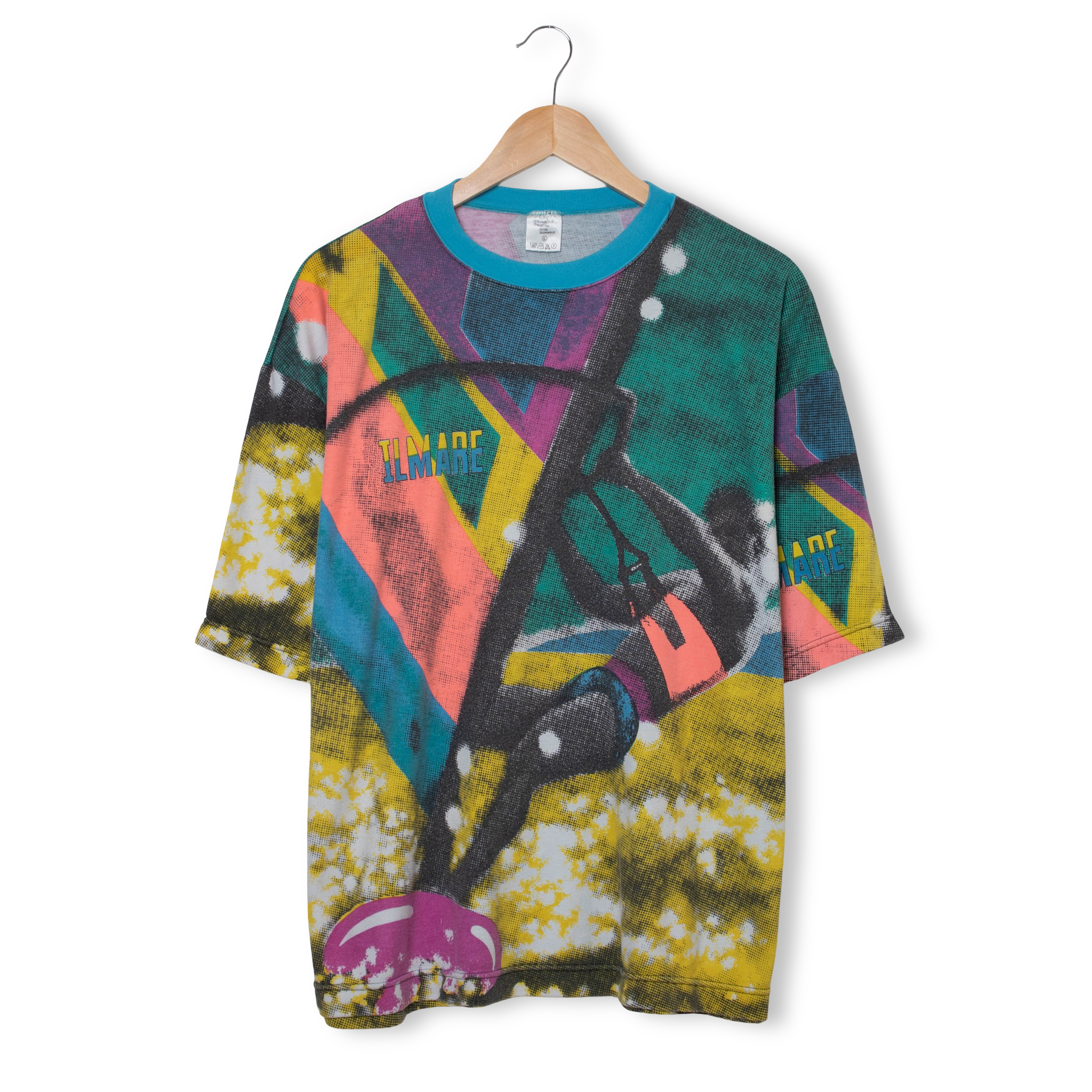 Vintage 90s multicolor graphic print T shirt - Size L/XL