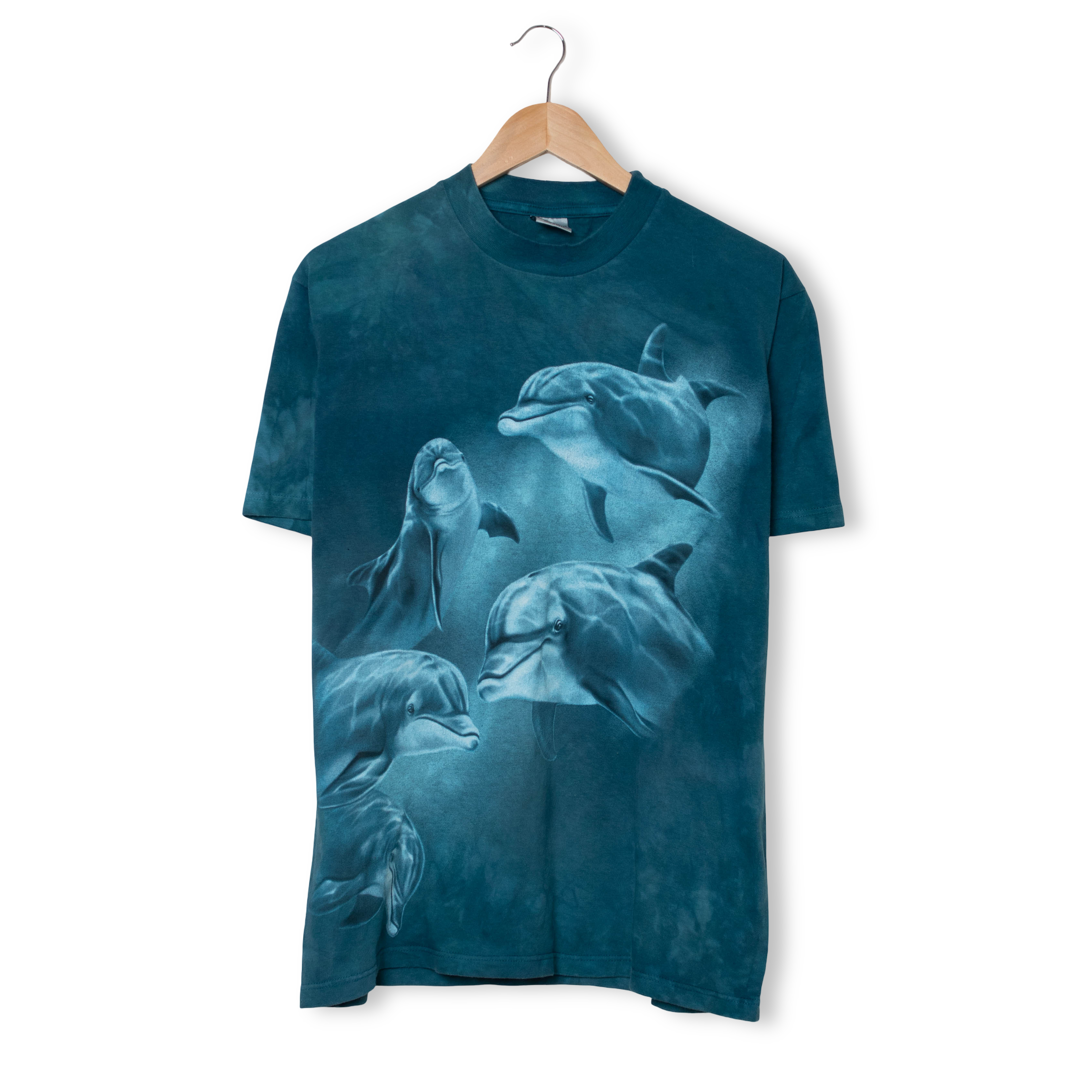 Vintage 90s blue dolphin graphic print T shirt Made in USA - Size M/L