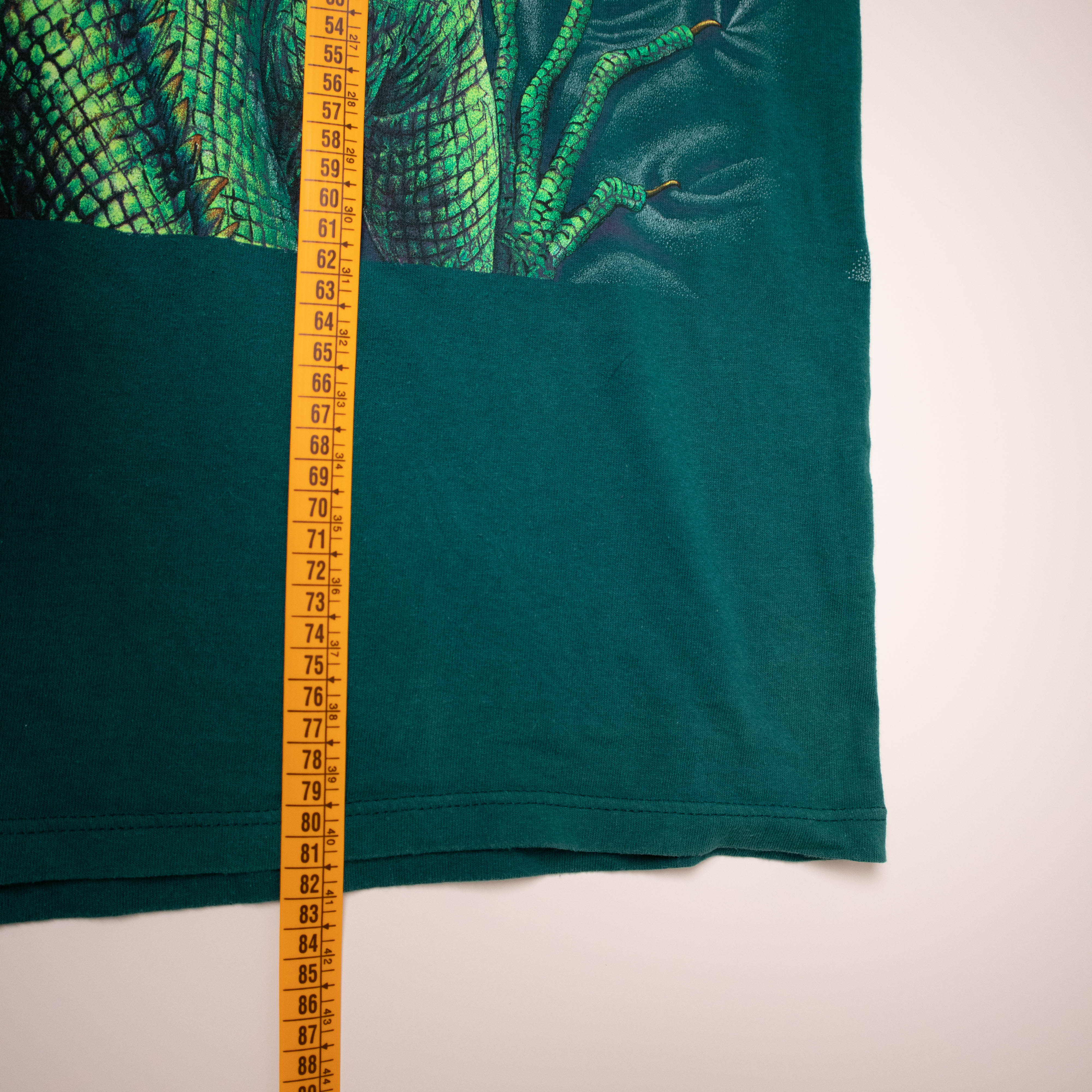 Vintage 90s dark green hyguana graphic print T shirt - Size XL