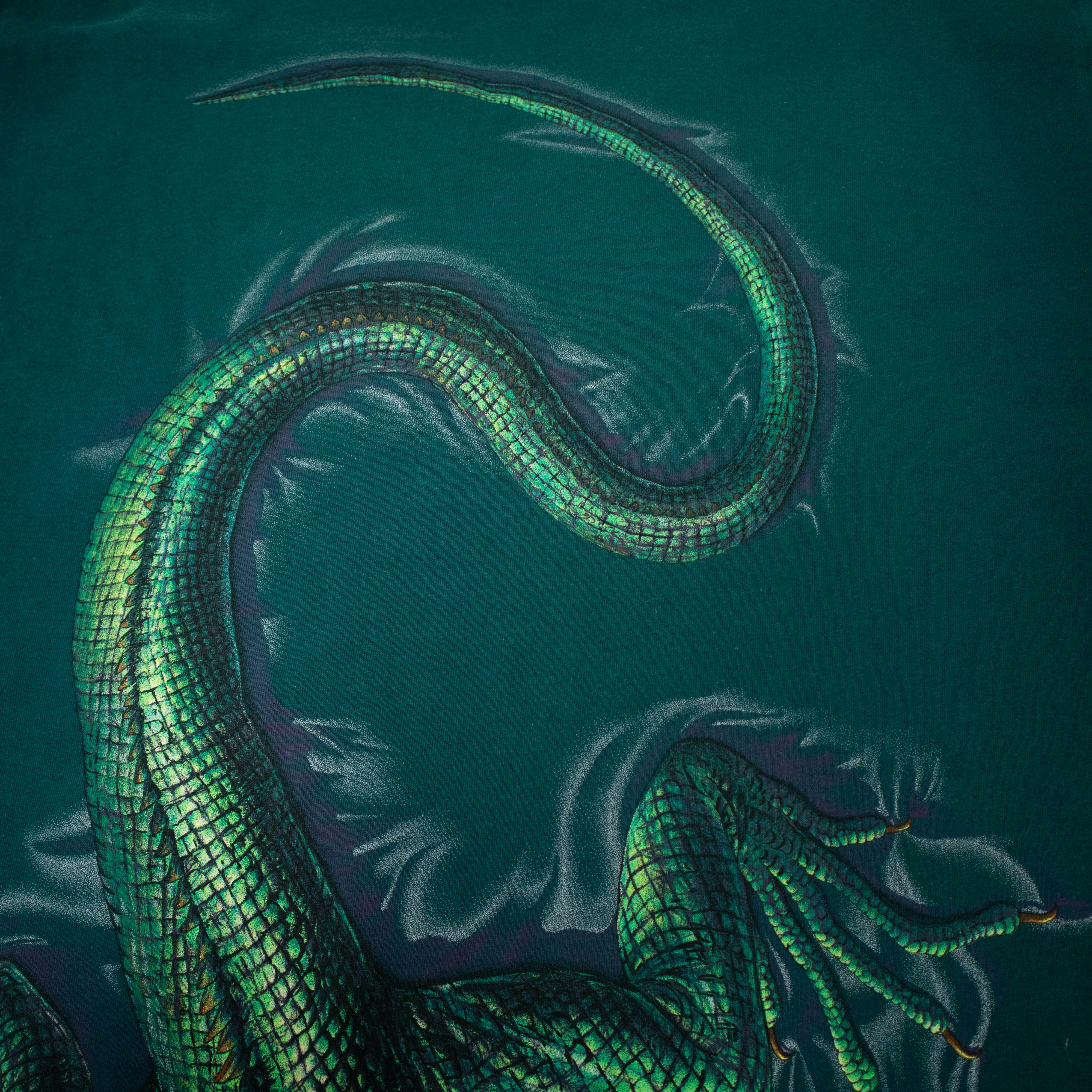 Vintage 90s dark green hyguana graphic print T shirt - Size XL