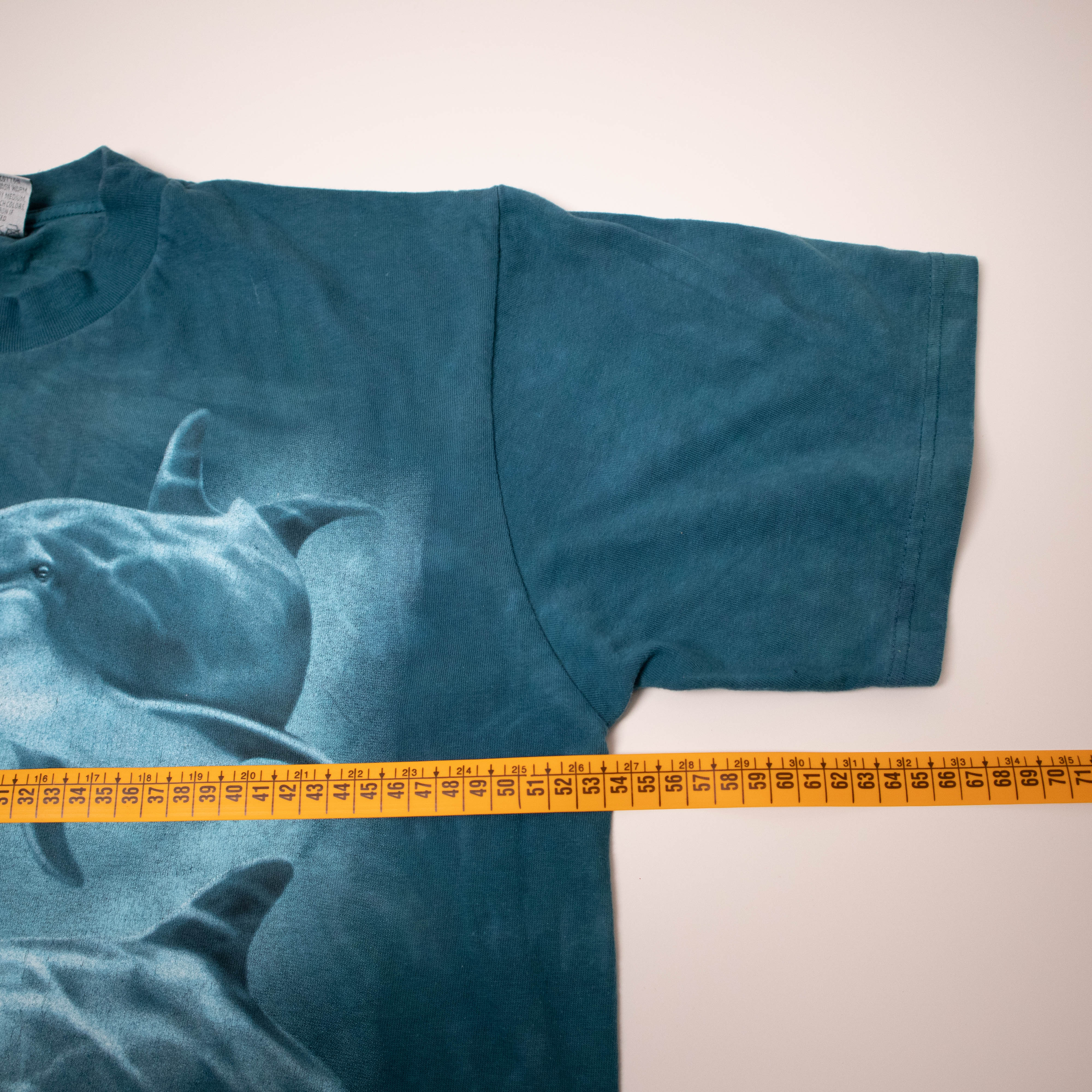 Vintage 90s blue dolphin graphic print T shirt Made in USA - Size M/L