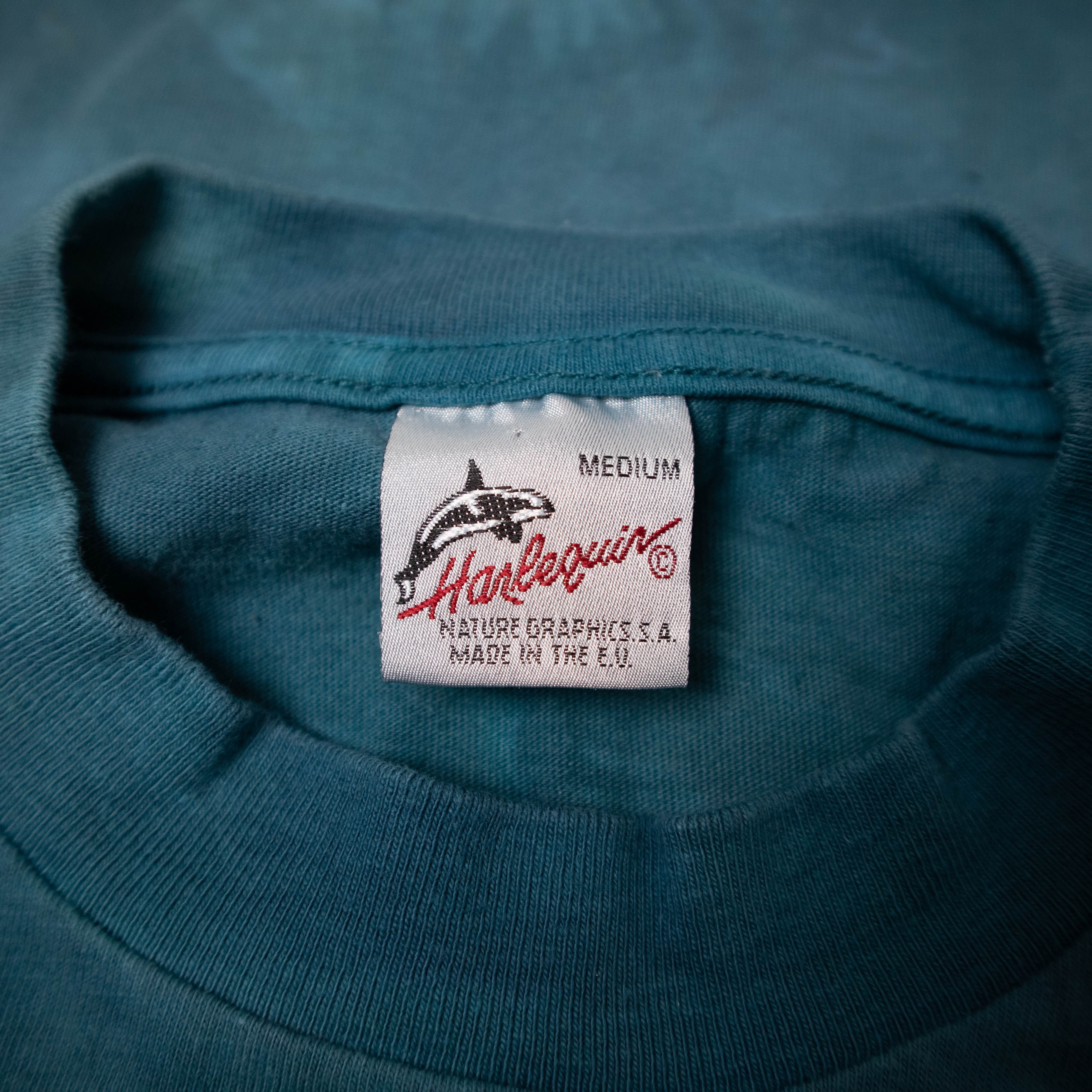 Vintage 90s blue dolphin graphic print T shirt Made in USA - Size M/L