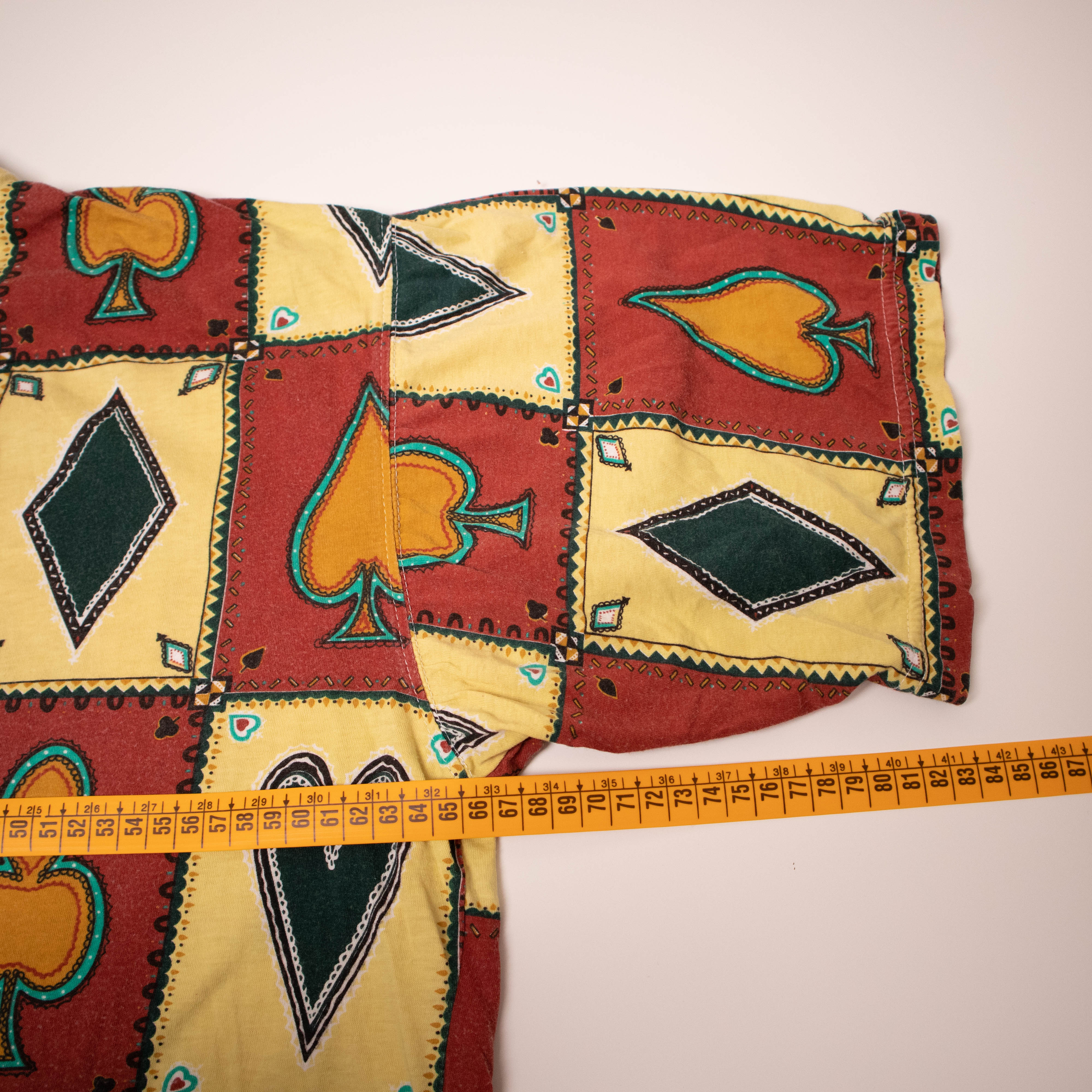 Vintage 90s red and cream poker graphic print T shirt - Size M