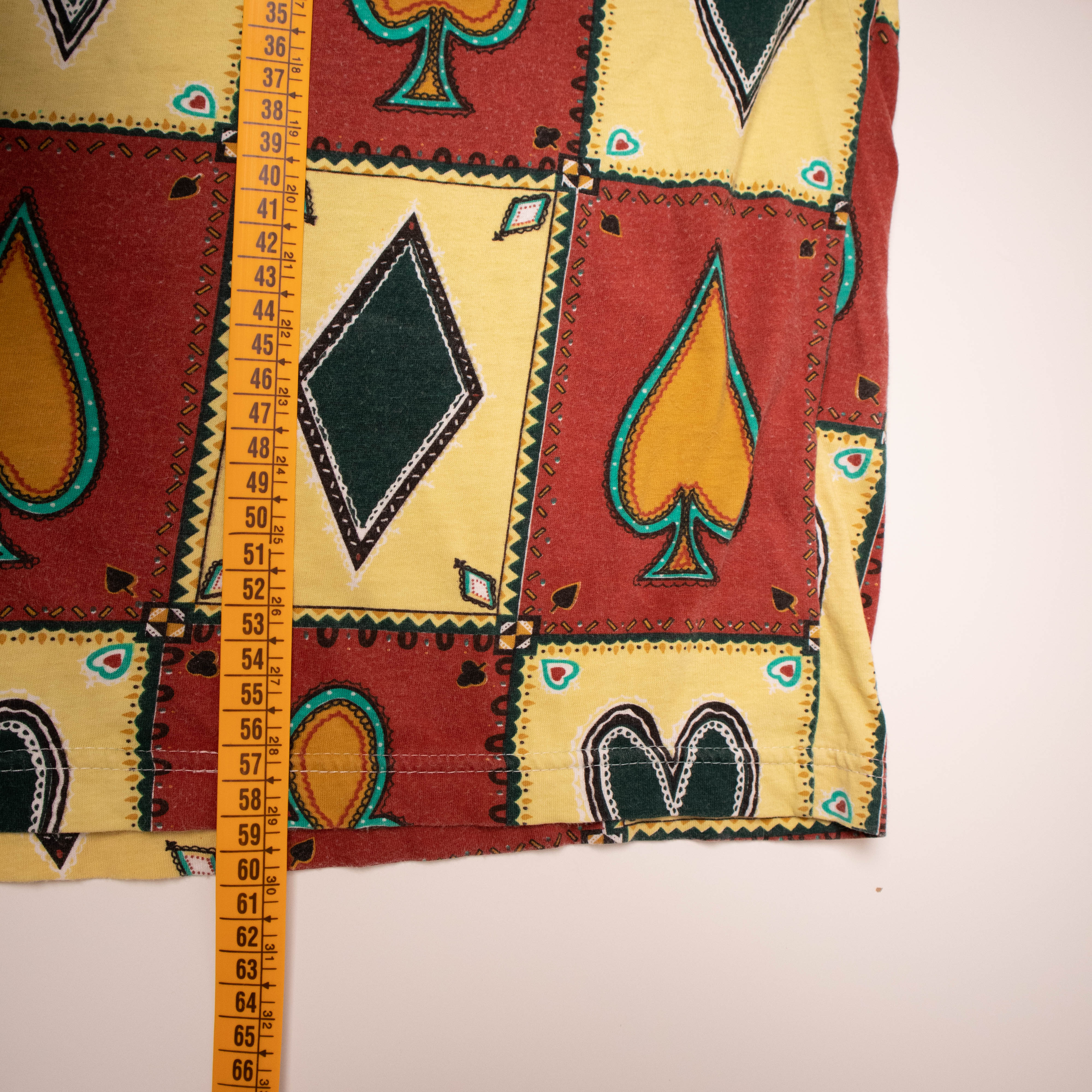 Vintage 90s red and cream poker graphic print T shirt - Size M