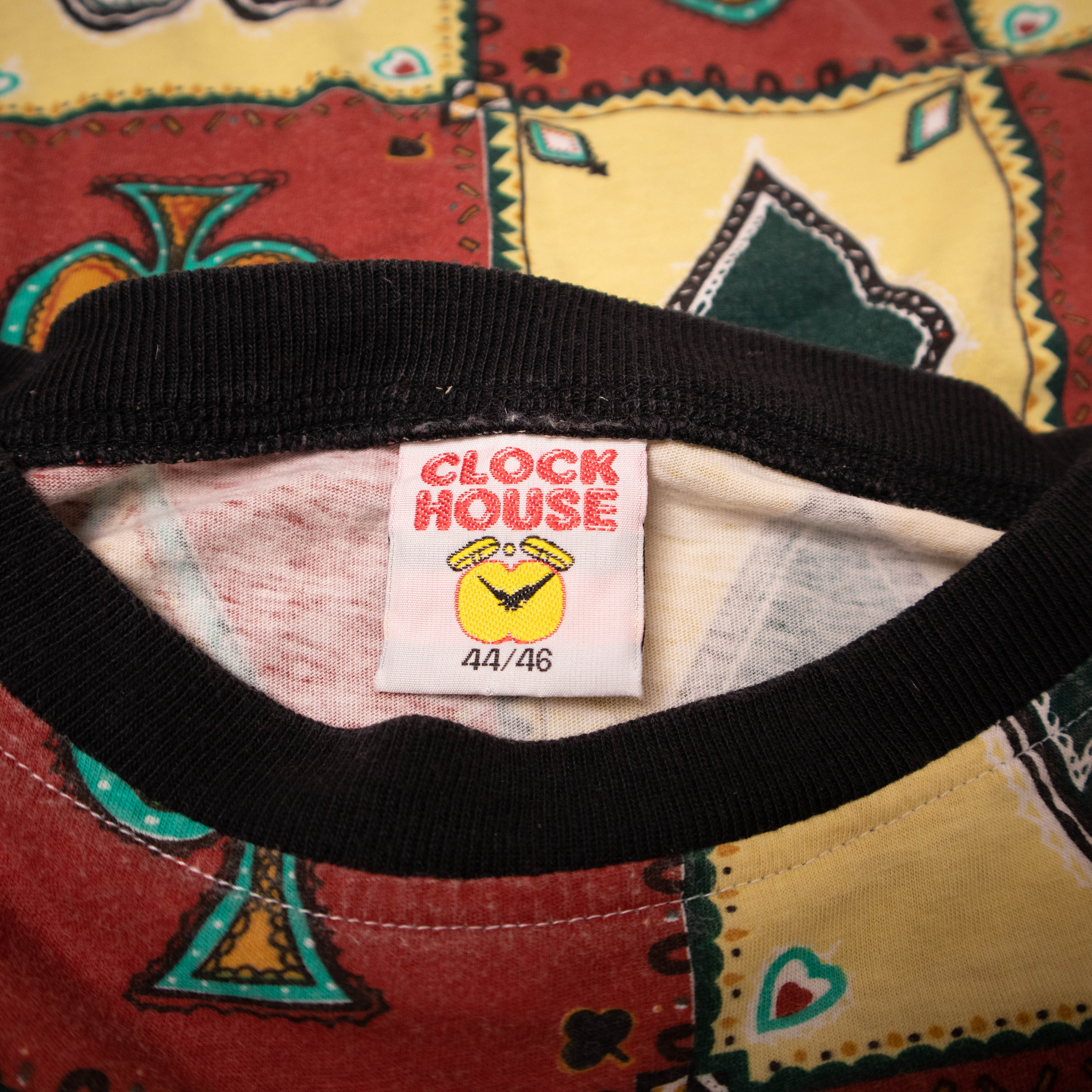 Vintage 90s red and cream poker graphic print T shirt - Size M