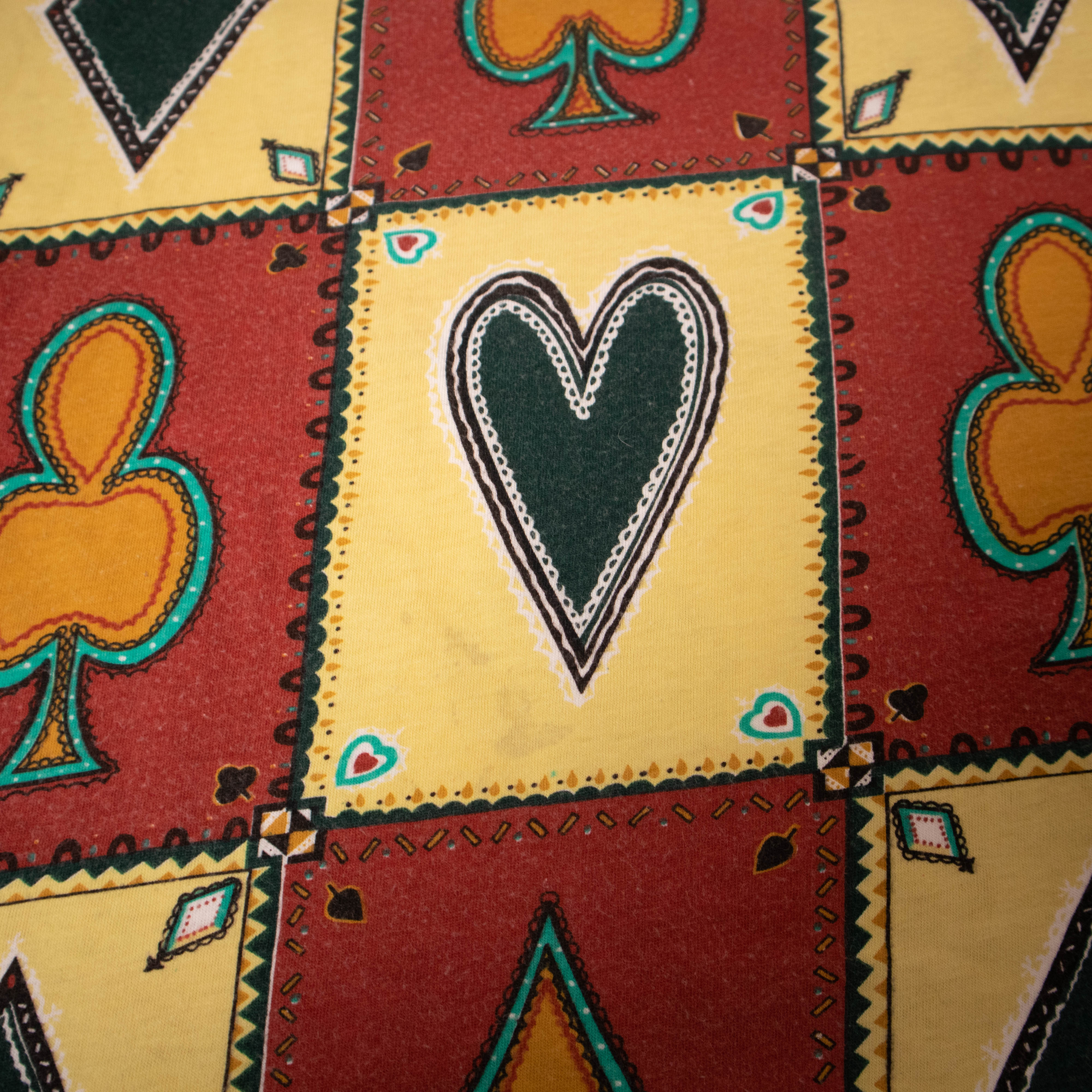 Vintage 90s red and cream poker graphic print T shirt - Size M