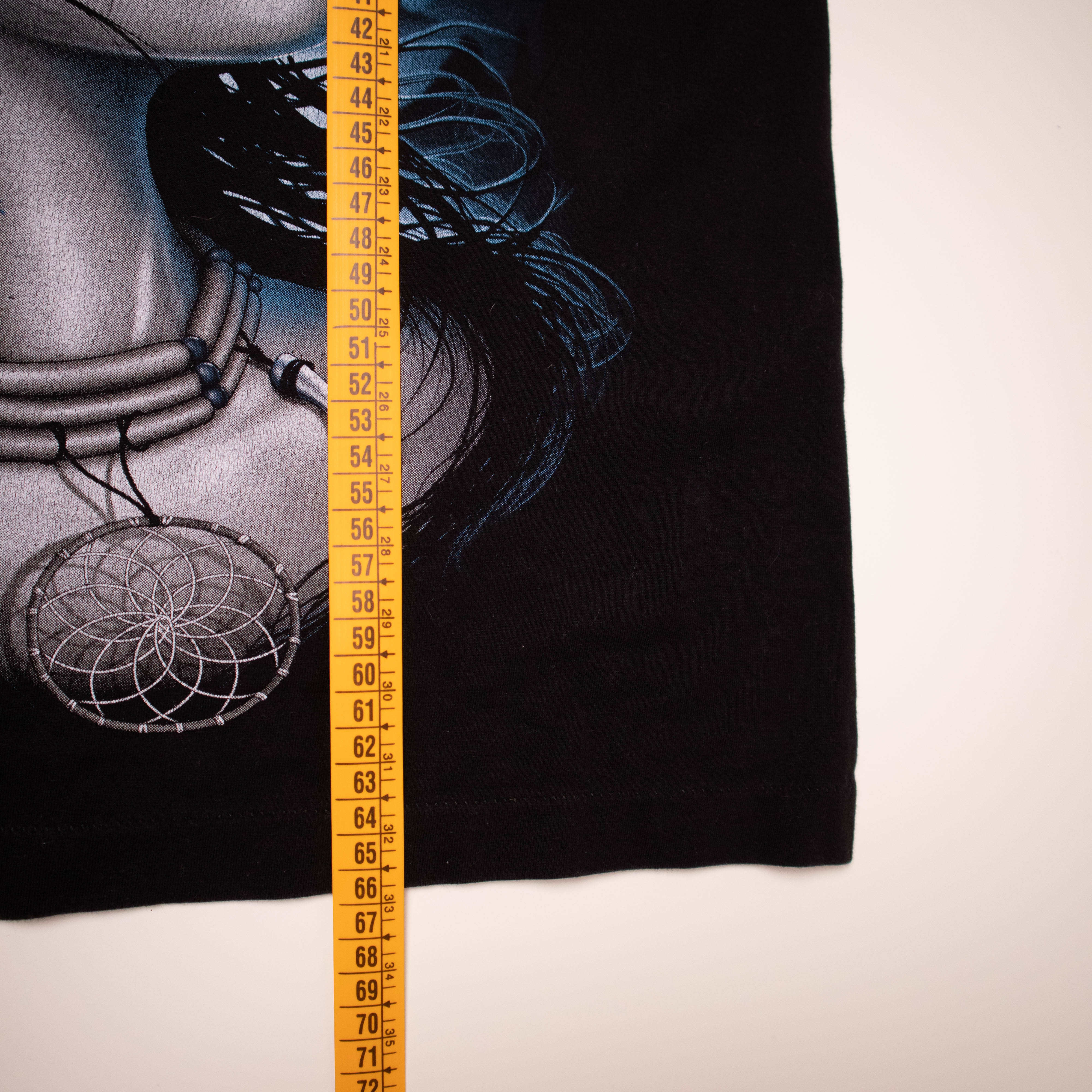 Vintage 90s graphic wolf print black T shirt - Size M