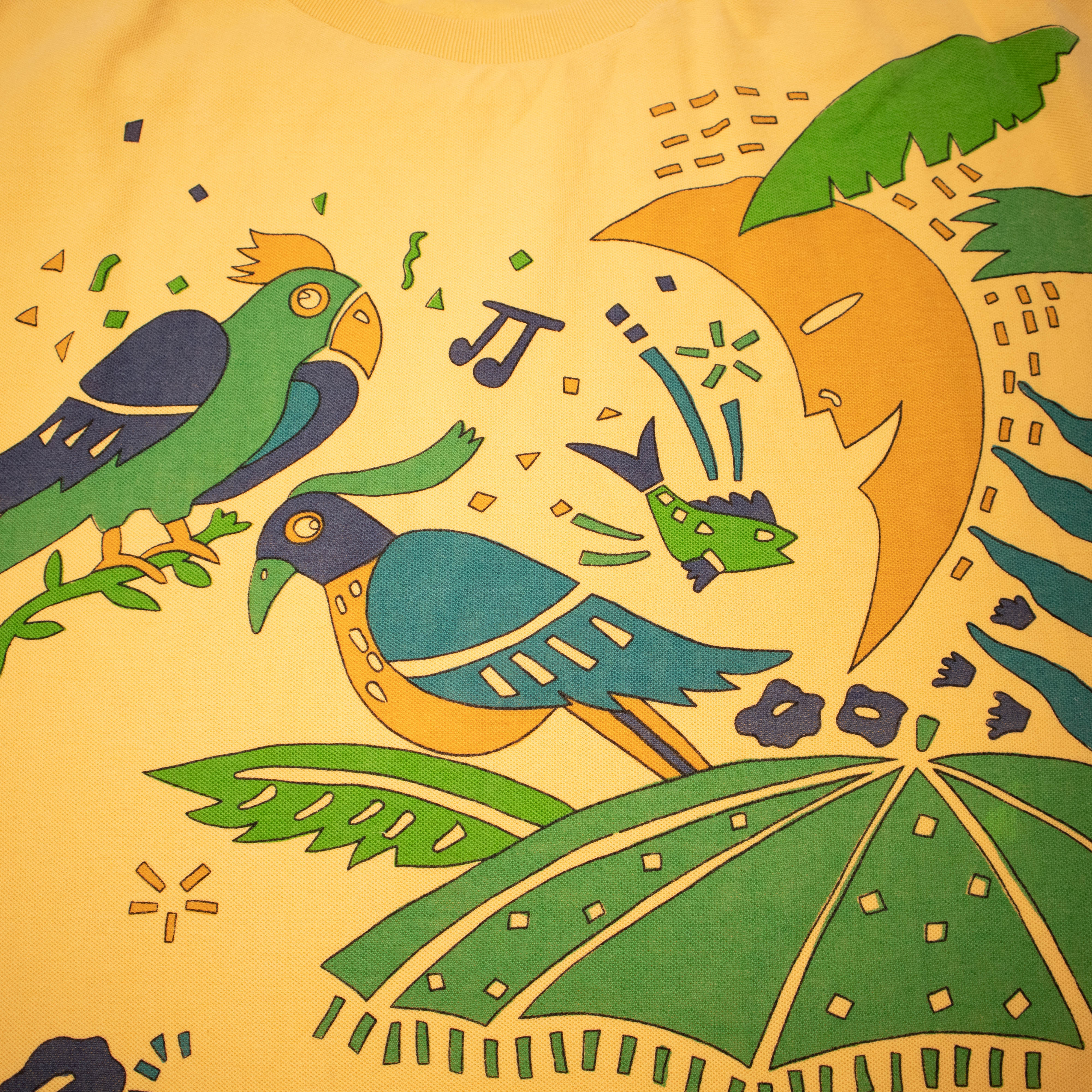 Vintage 90s yellow graphic animal print T shirt - Size XL/XXL