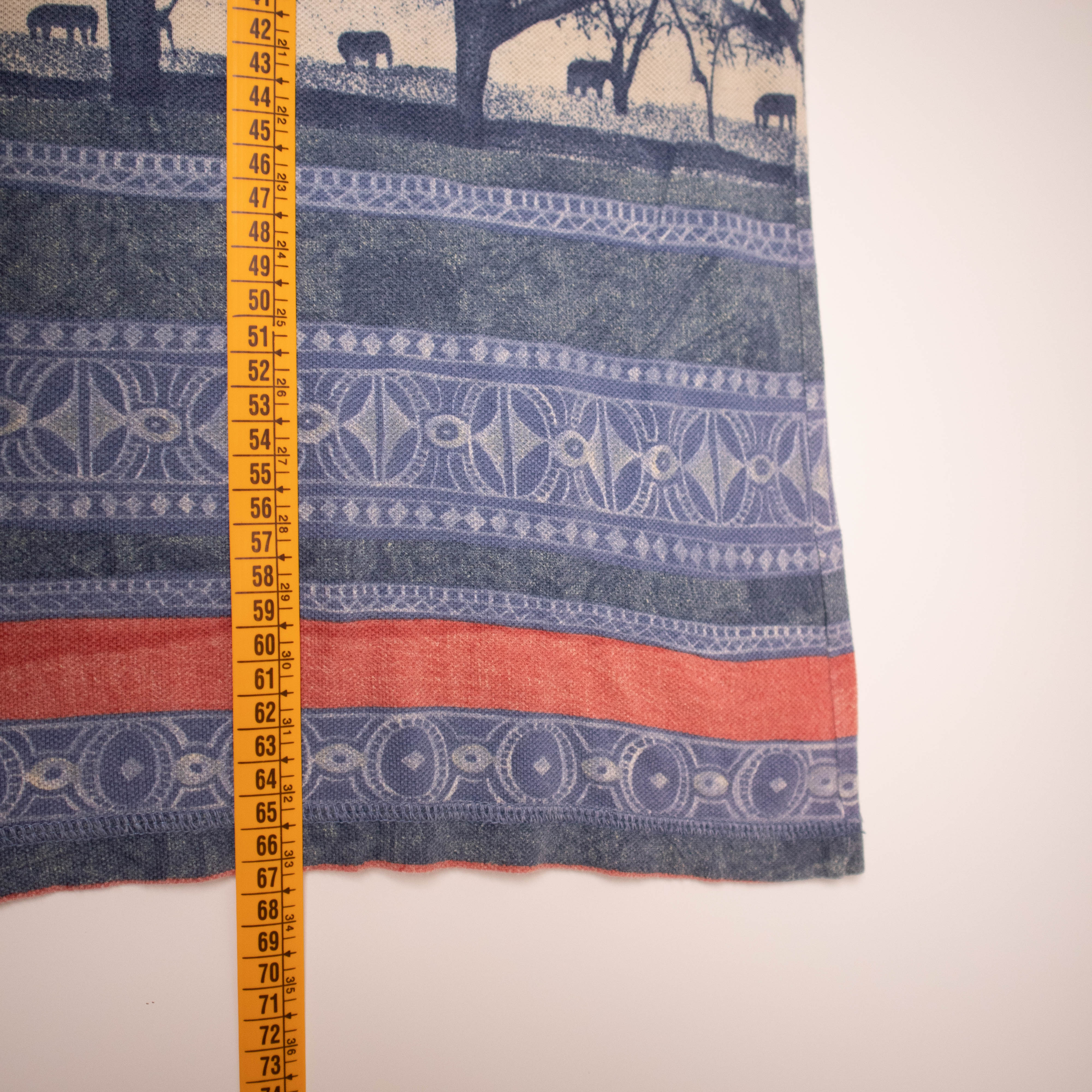 Vintage 90s blue and red abstract graphic T shirt - Size L