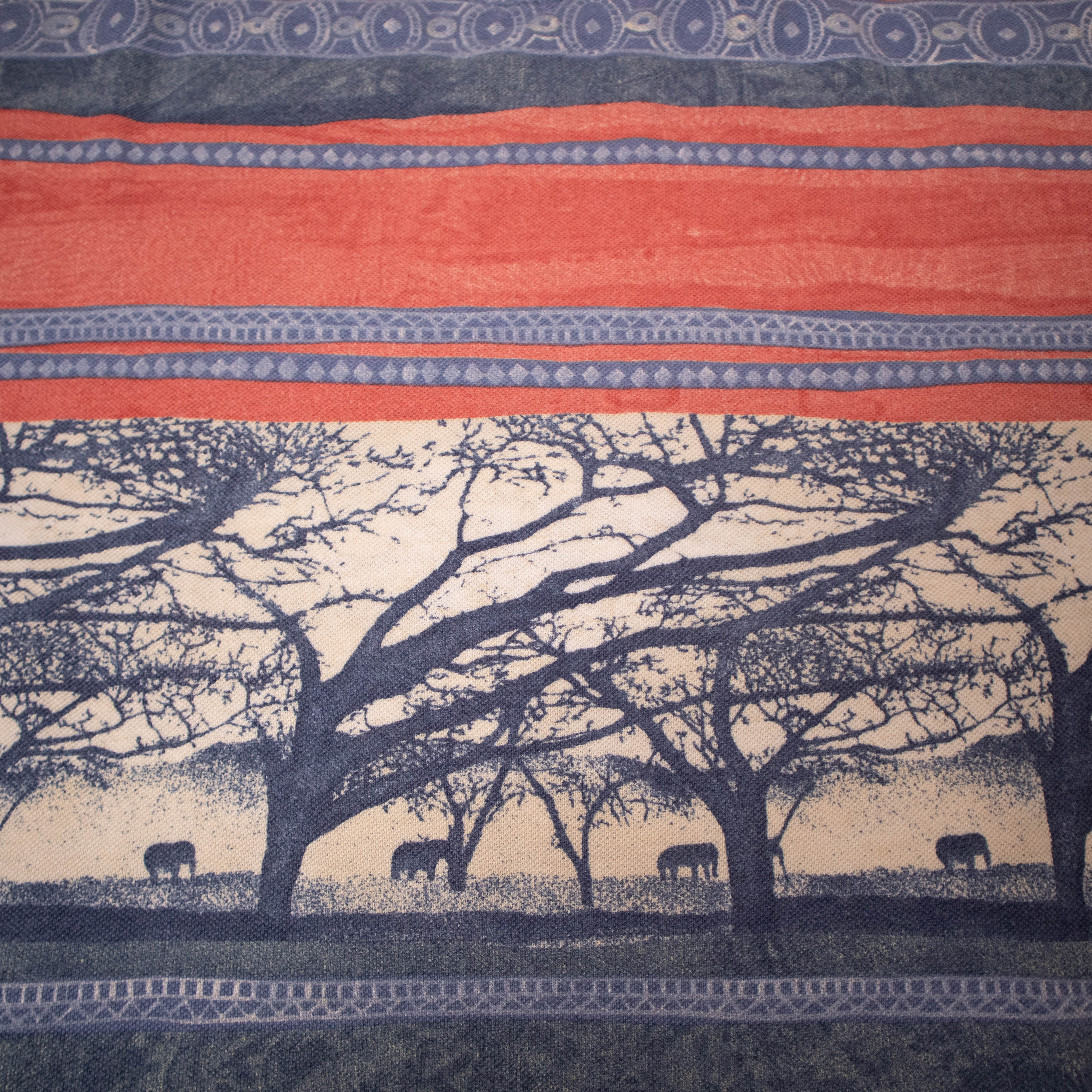 Vintage 90s blue and red abstract graphic T shirt - Size L