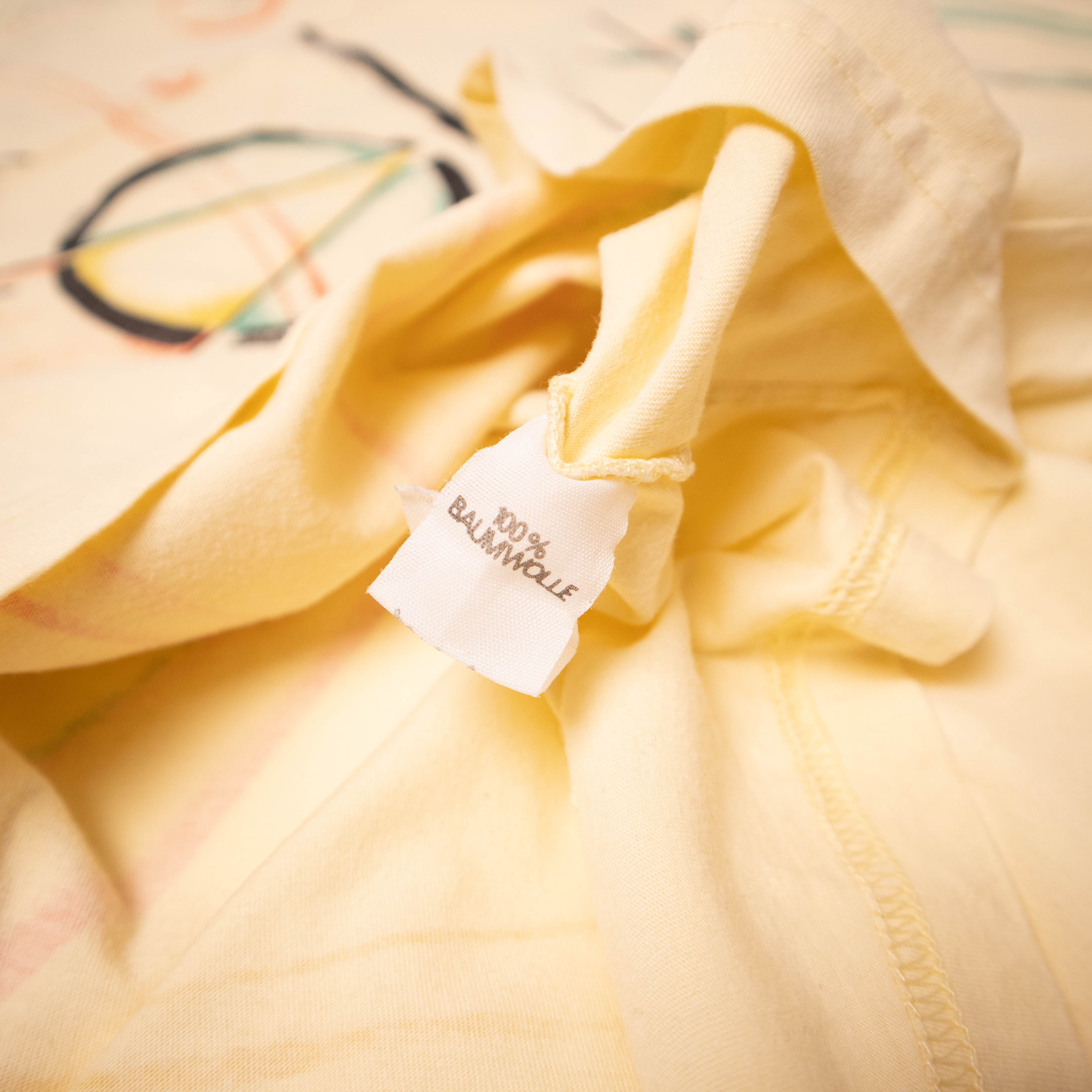 Vintage 90s beige abstract graphic T shirt - Size L/XL