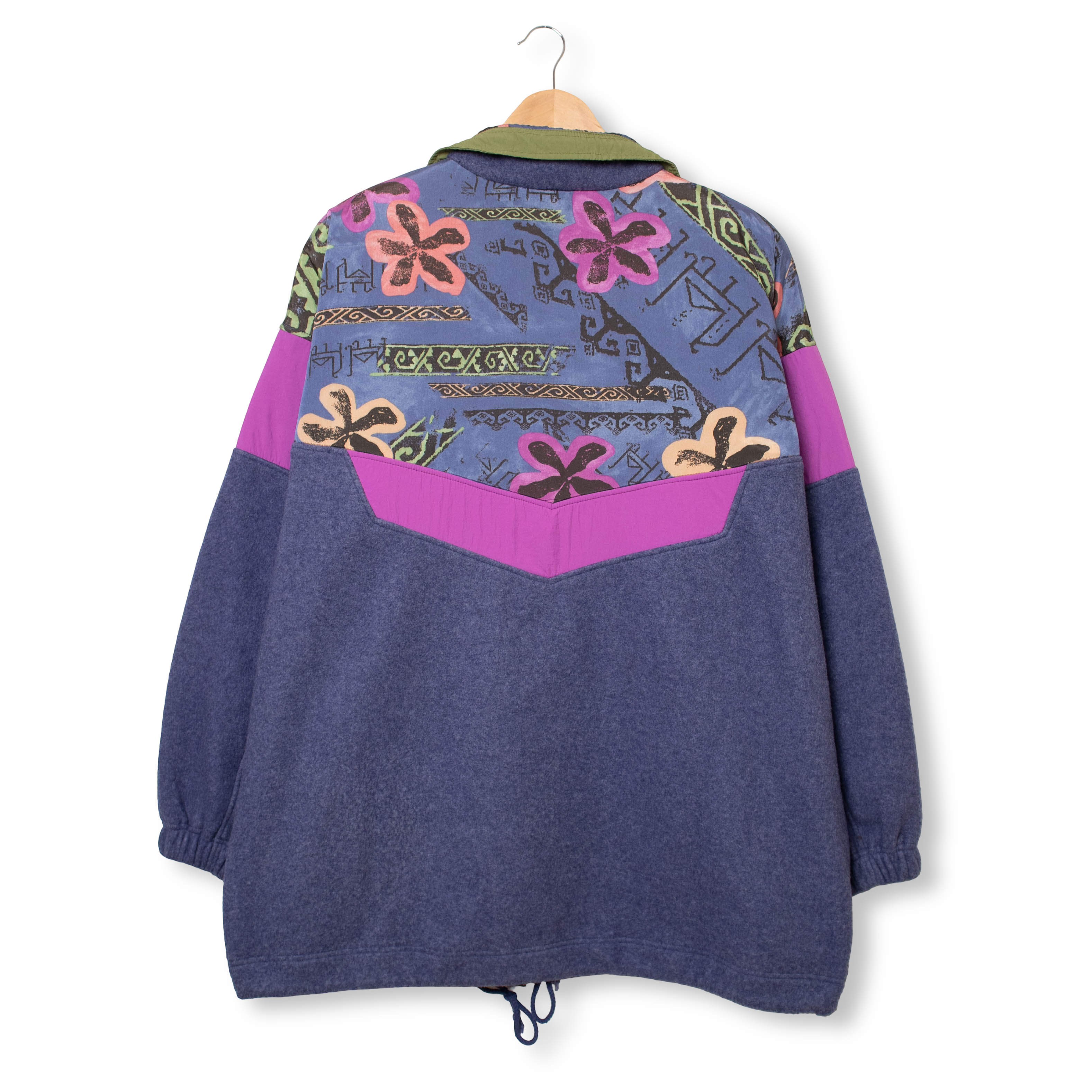 Vintage 80/90s Purple abstract geometric Fleece - Size XL/XXL