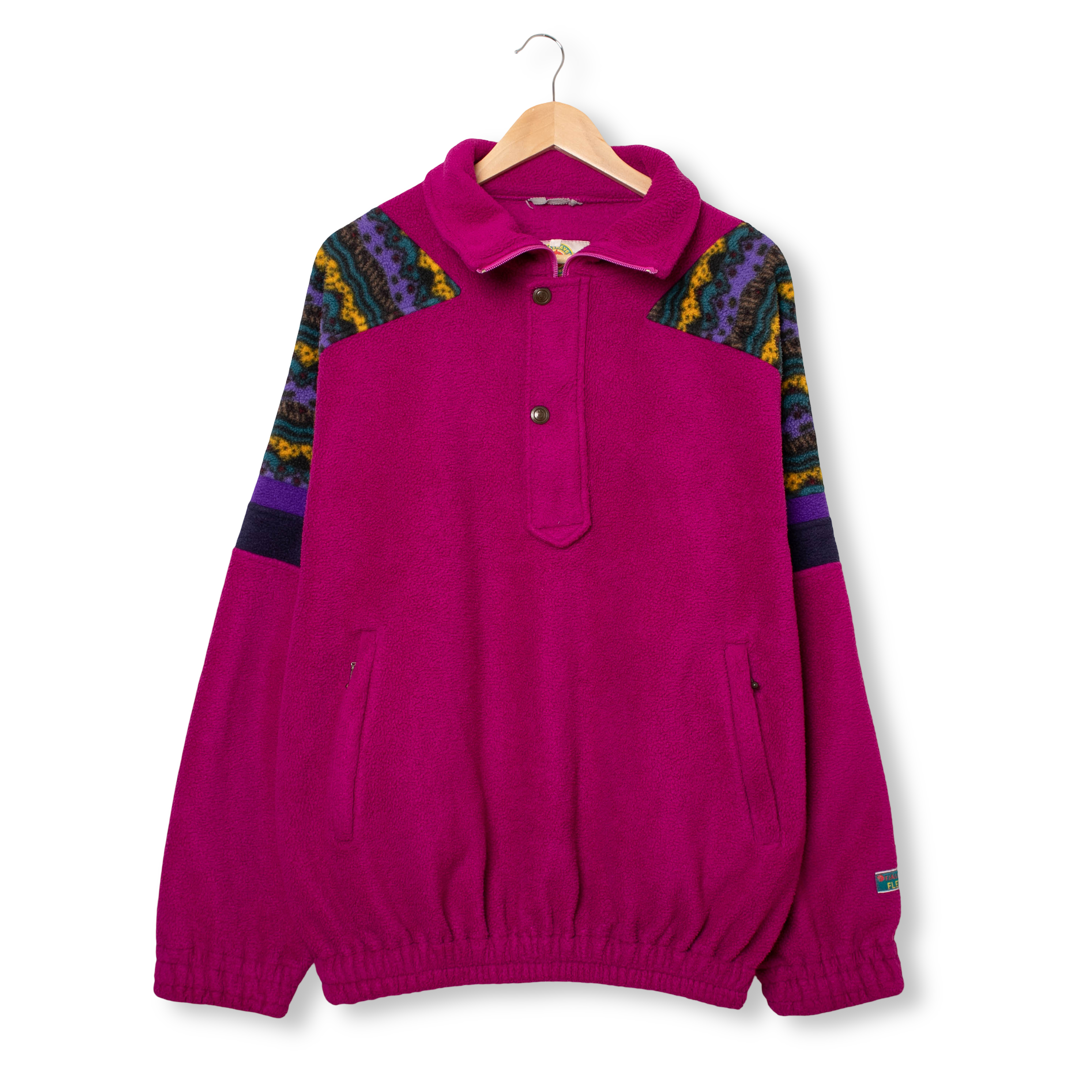 Vintage 80/90s fucsia abstract Fleece - Size L/XL
