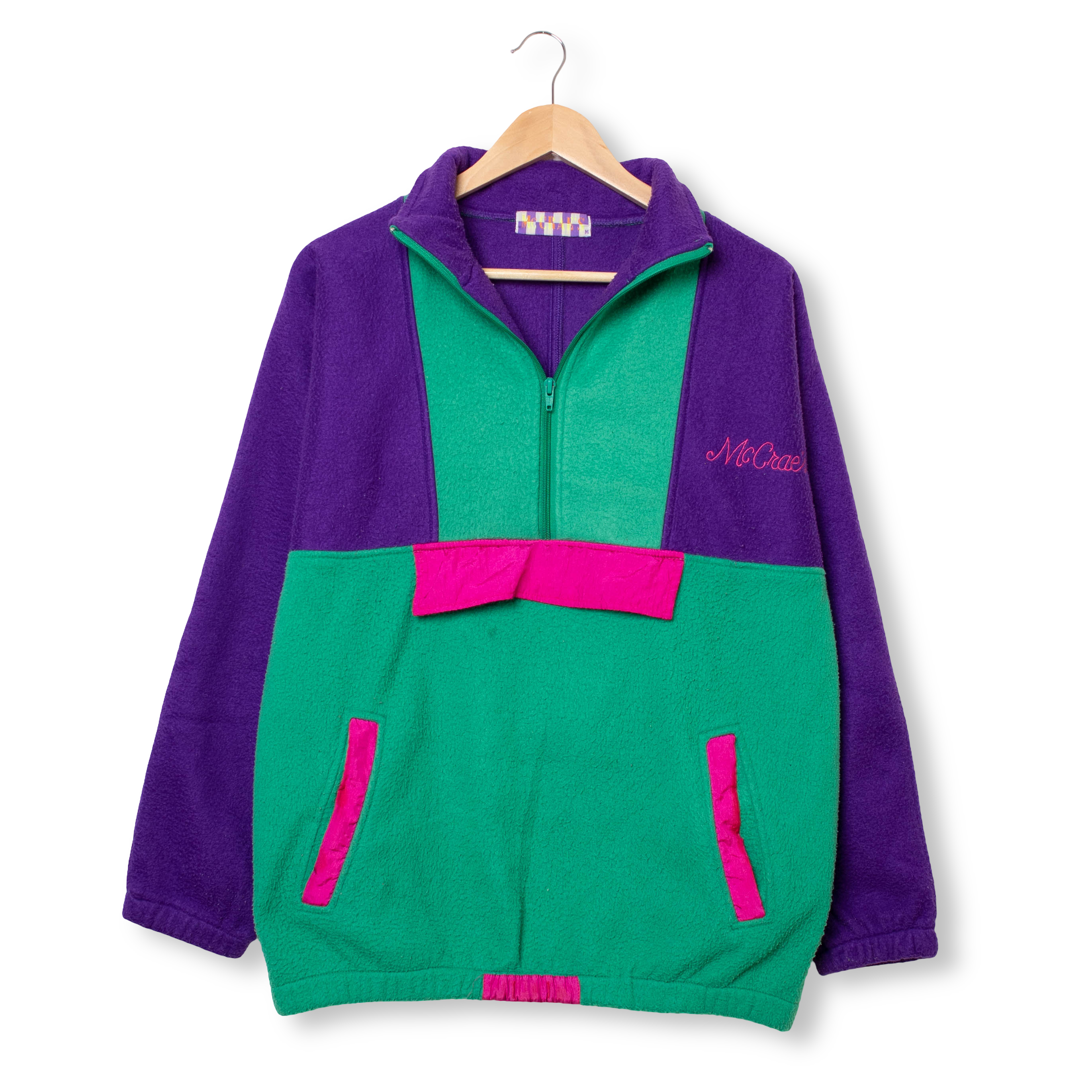 Vintage 80/90s purple and green colorblock Fleece - Size M/L