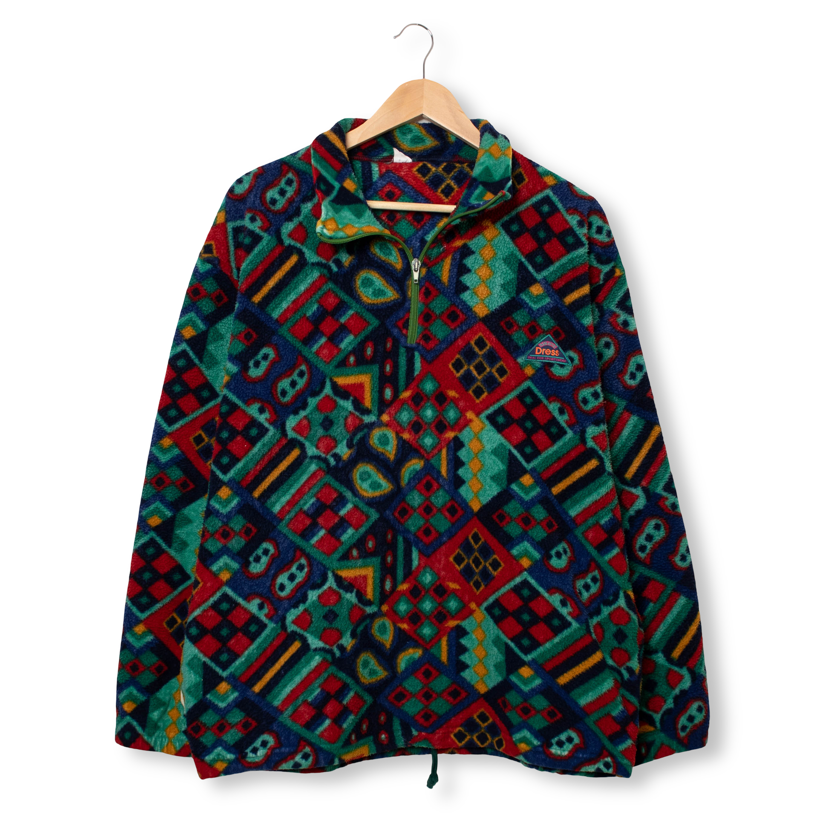 Vintage 80/90s multicolor abstract geometric Fleece - Size L