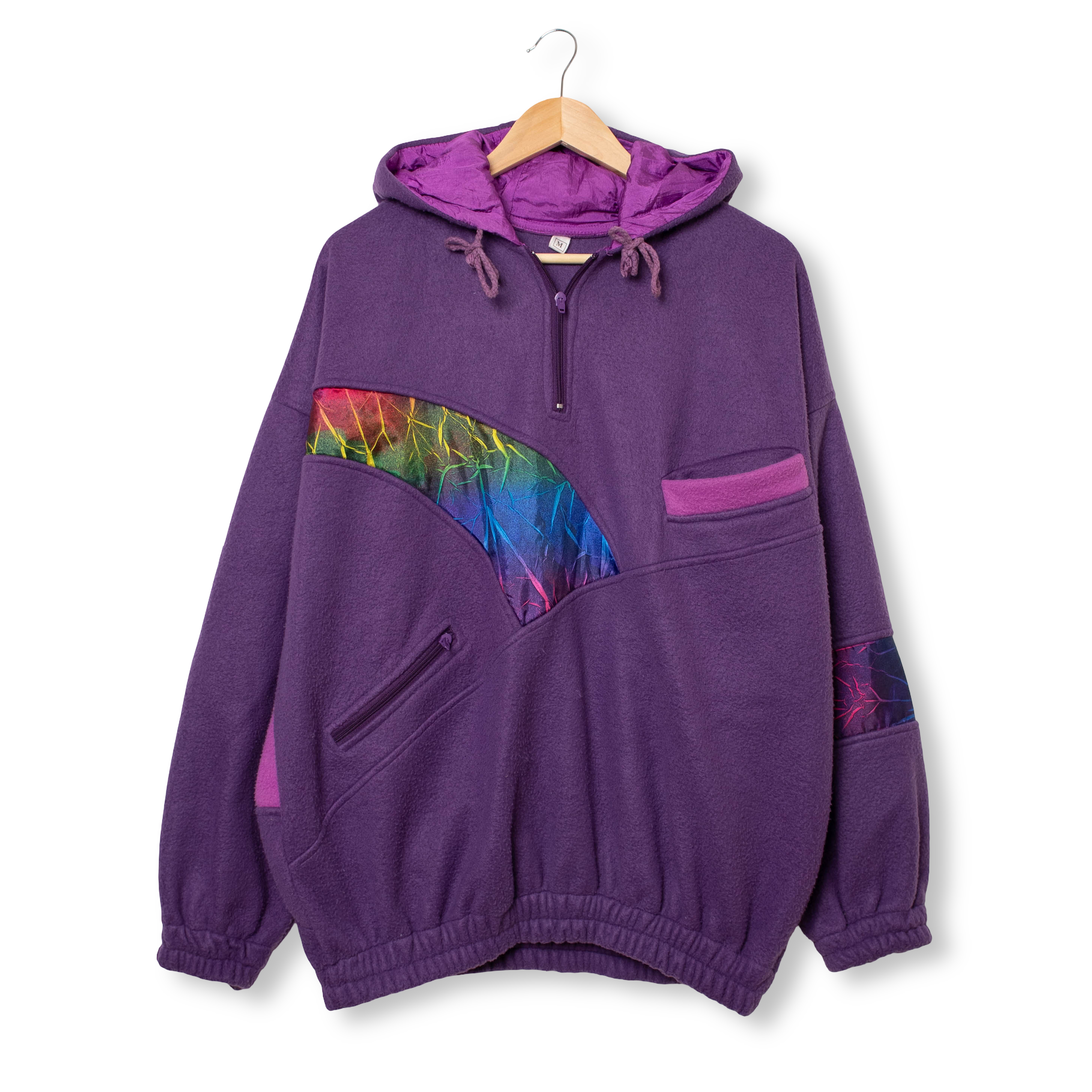 Vintage 80/90s Ppurple hooded Fleece - Size M/L