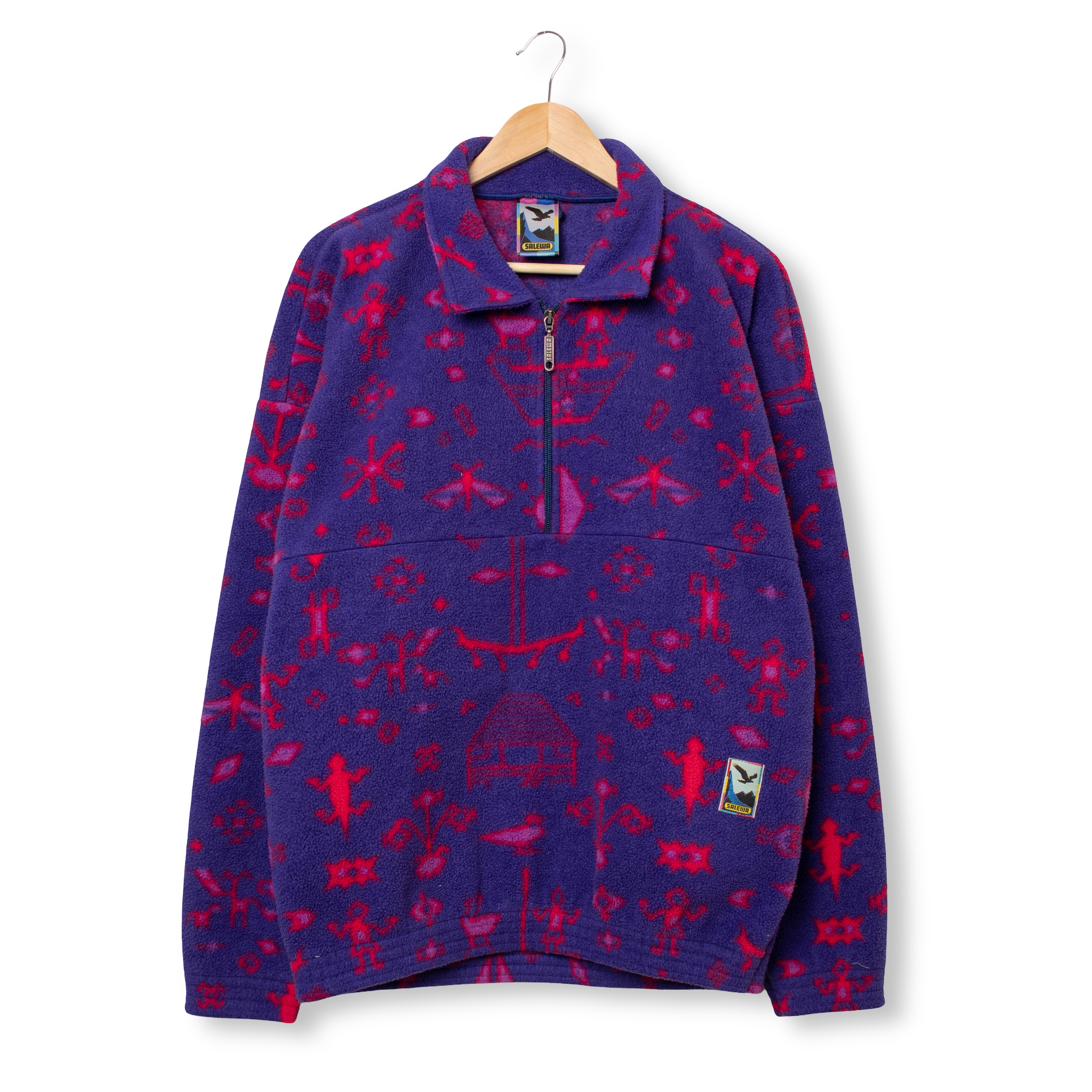 Vintage 80/90s Salewa Purple and red abstract Fleece - Size L