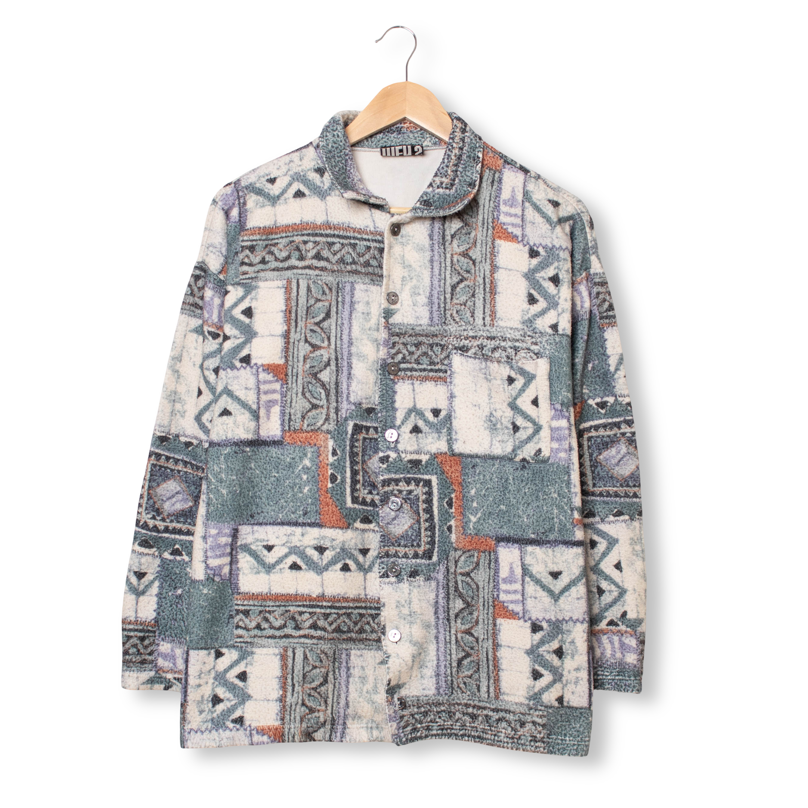 Vintage 80/90s multicolor abstract geometric Fleece - Size M