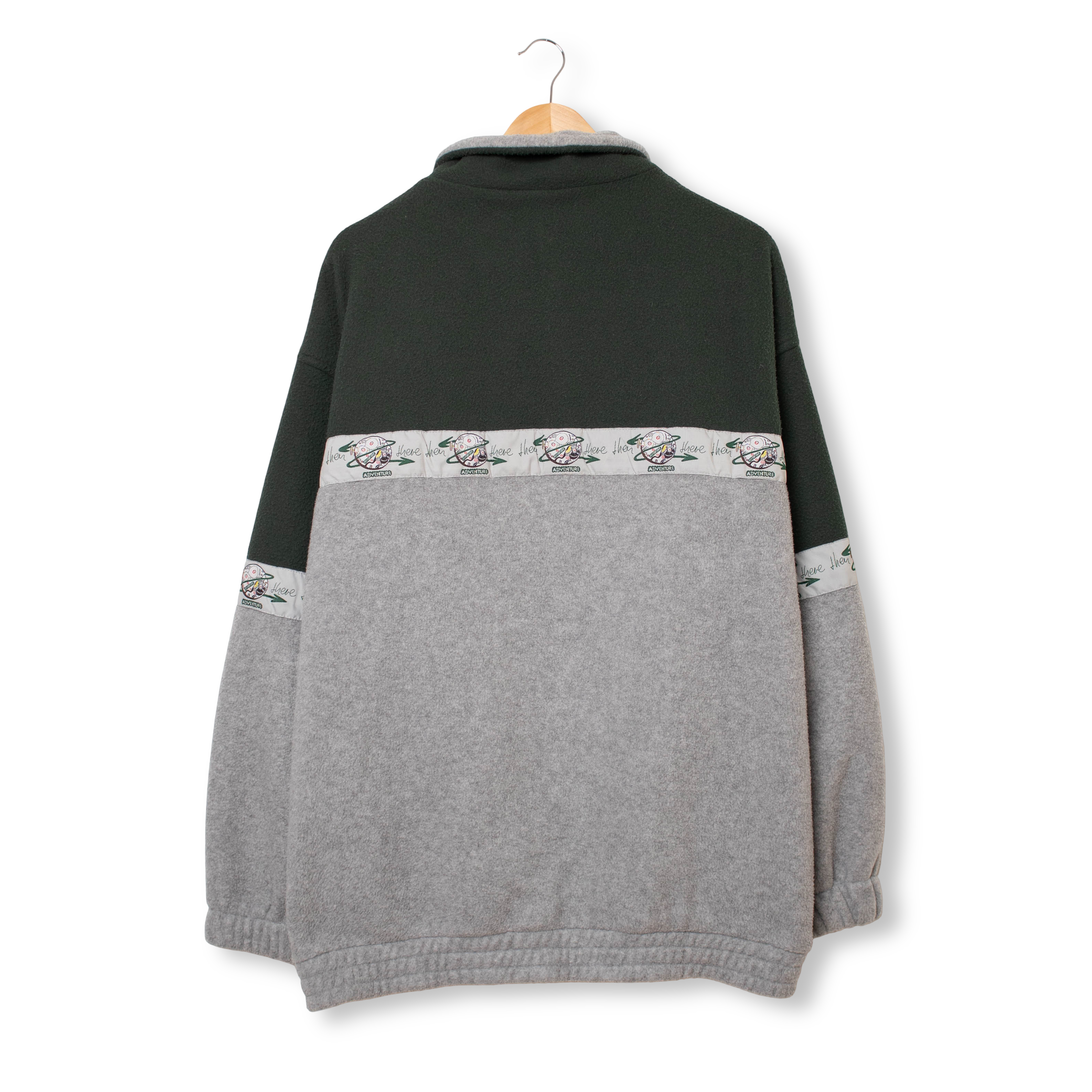 Vintage 80/90s grey and dark green two tones Fleece - Size XL