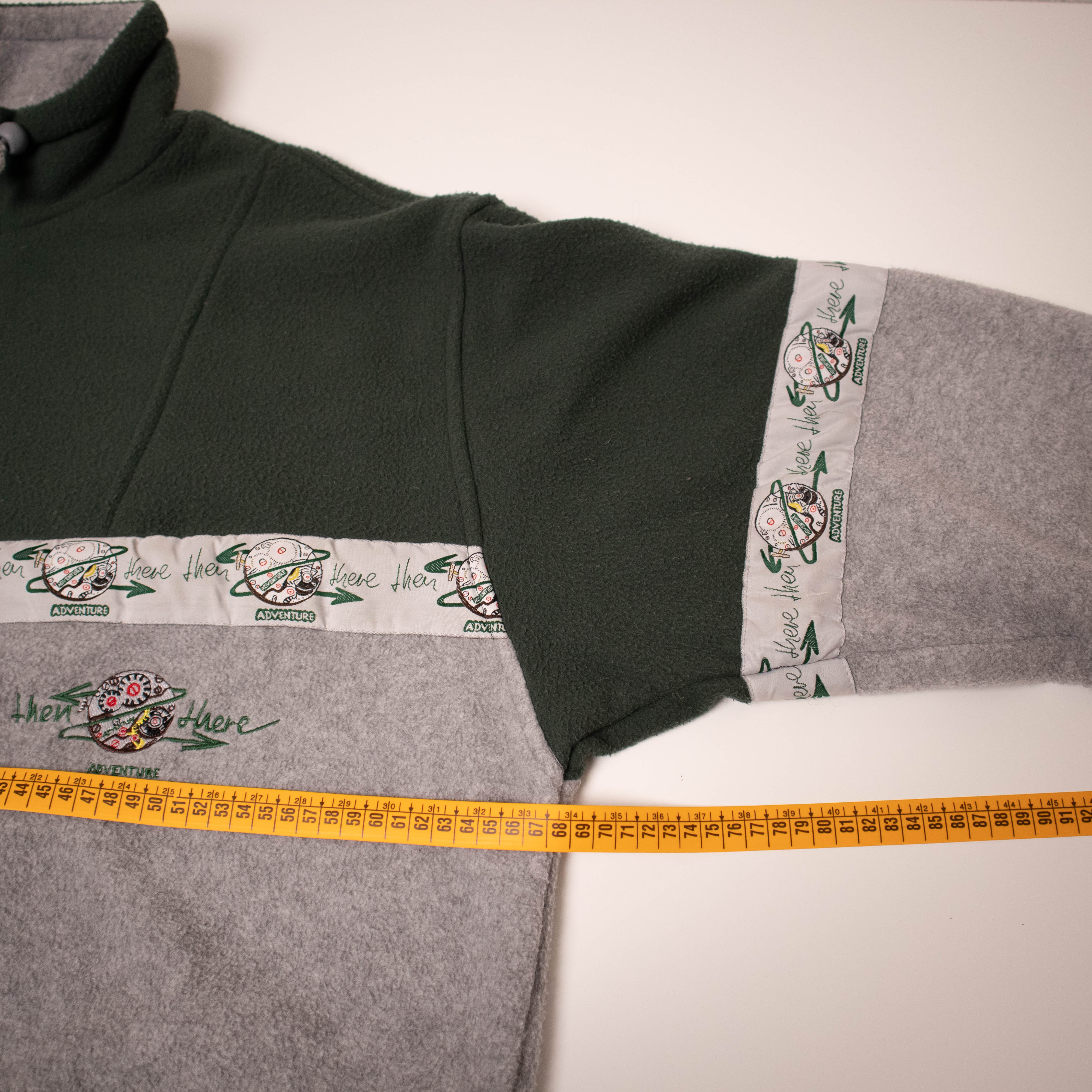 Vintage 80/90s grey and dark green two tones Fleece - Size XL