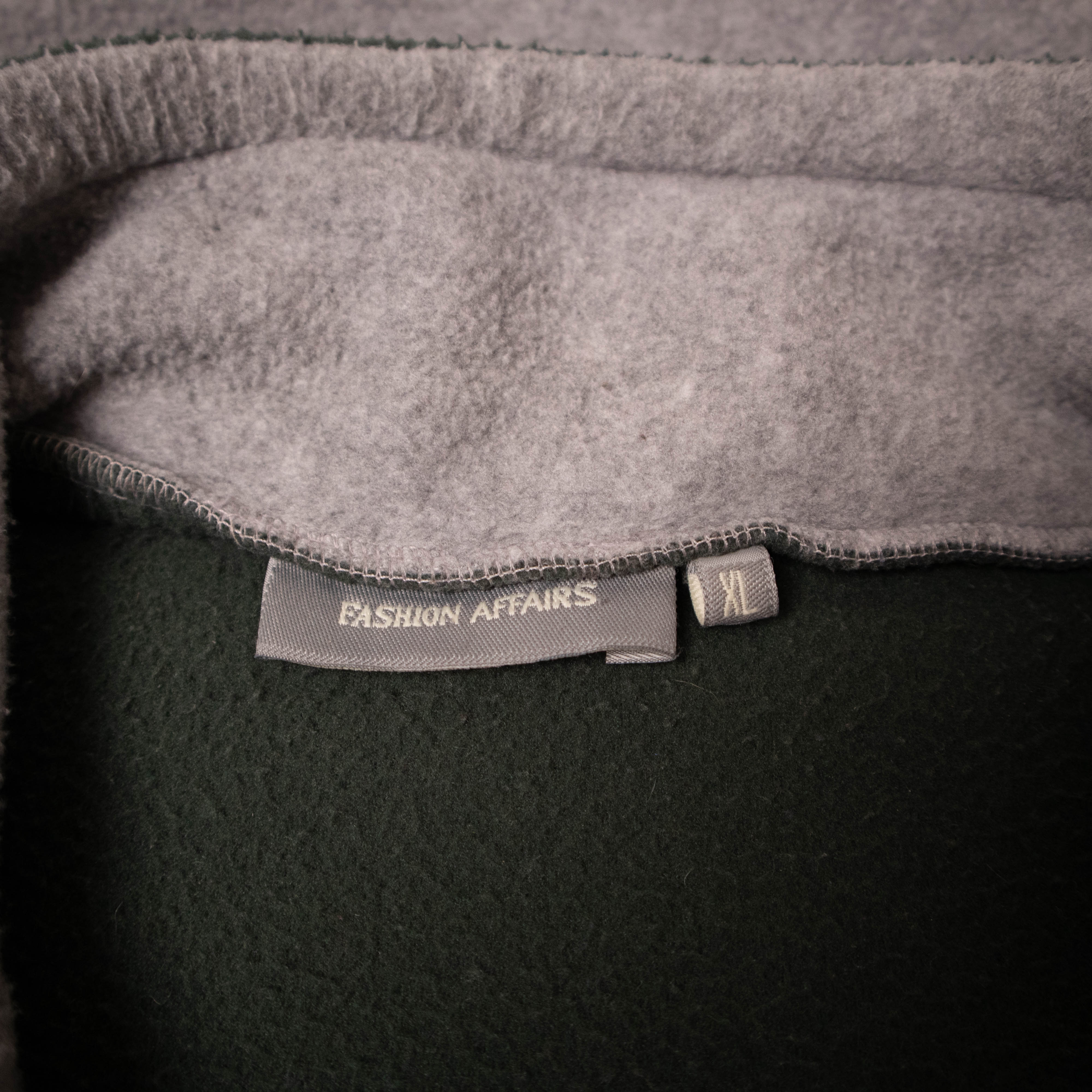 Vintage 80/90s grey and dark green two tones Fleece - Size XL