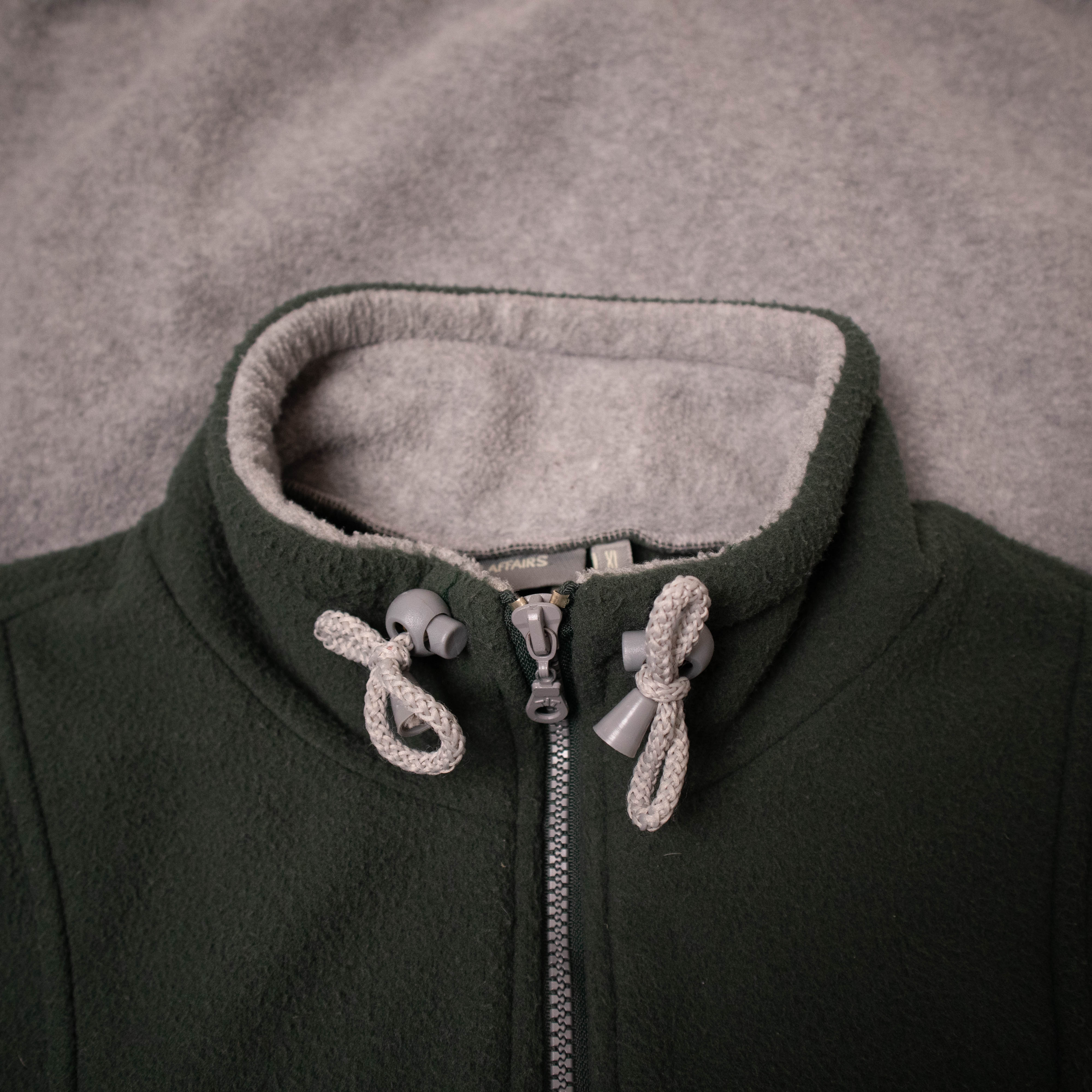 Vintage 80/90s grey and dark green two tones Fleece - Size XL