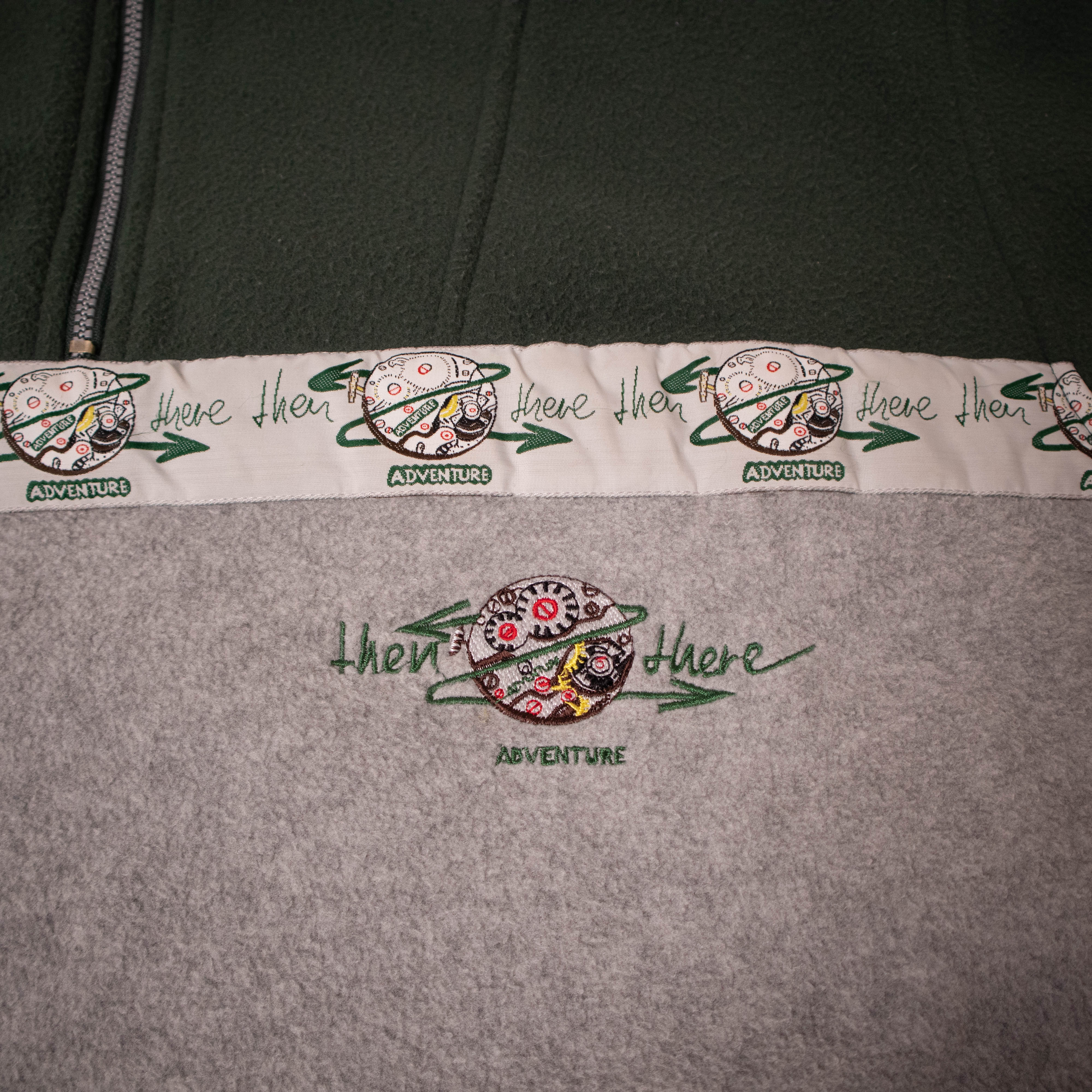 Vintage 80/90s grey and dark green two tones Fleece - Size XL