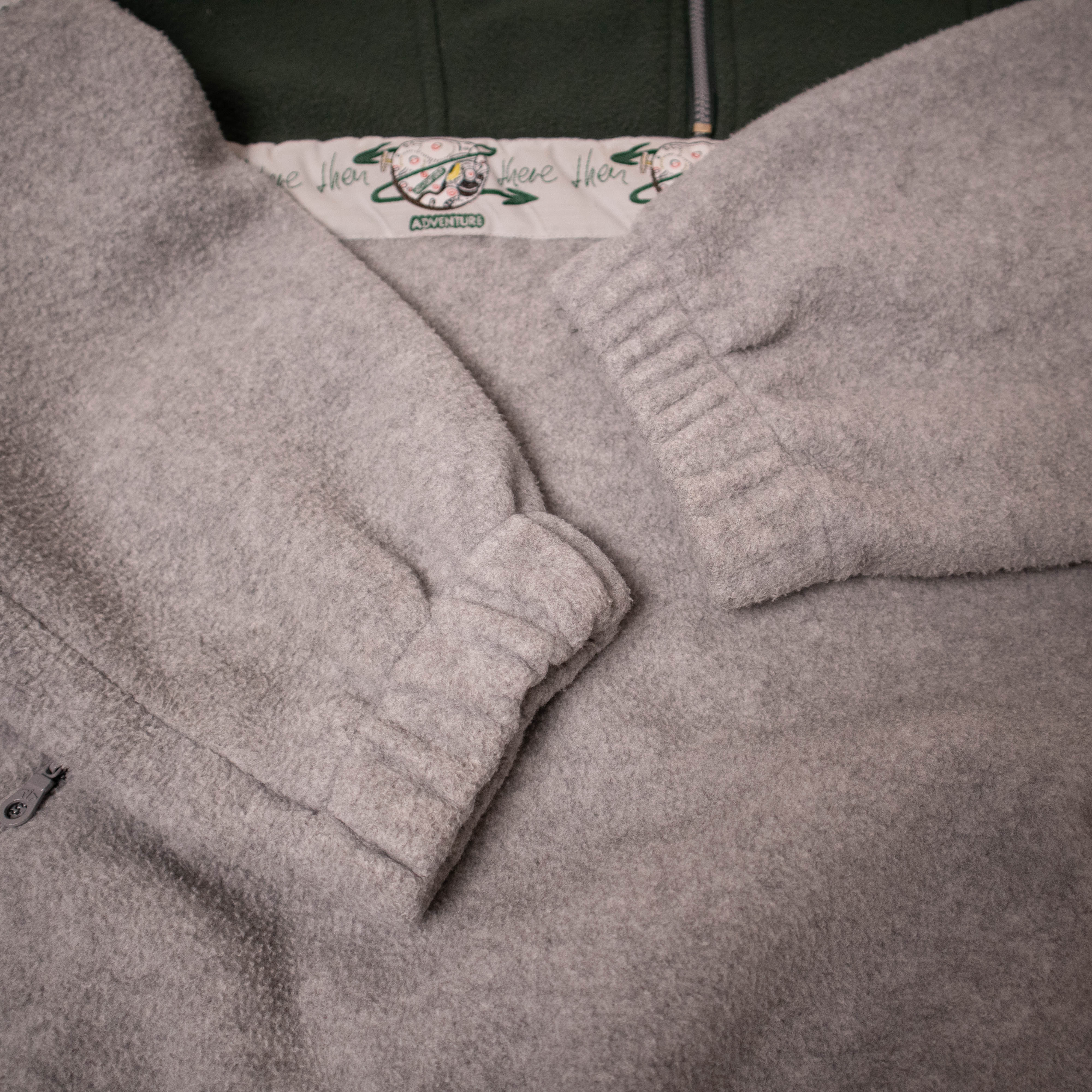 Vintage 80/90s grey and dark green two tones Fleece - Size XL