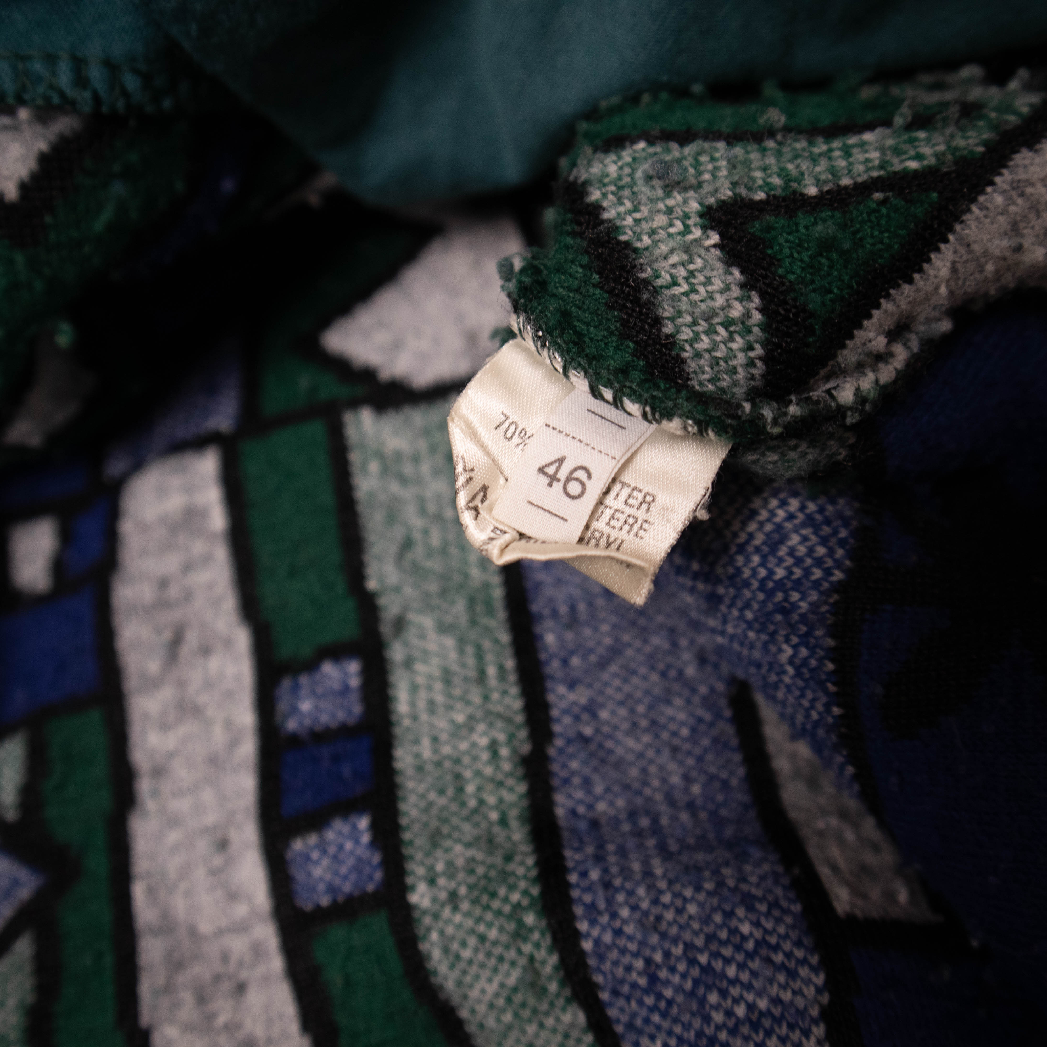 Vintage 80/90s navy and green abstract geometric Fleece - Size XL