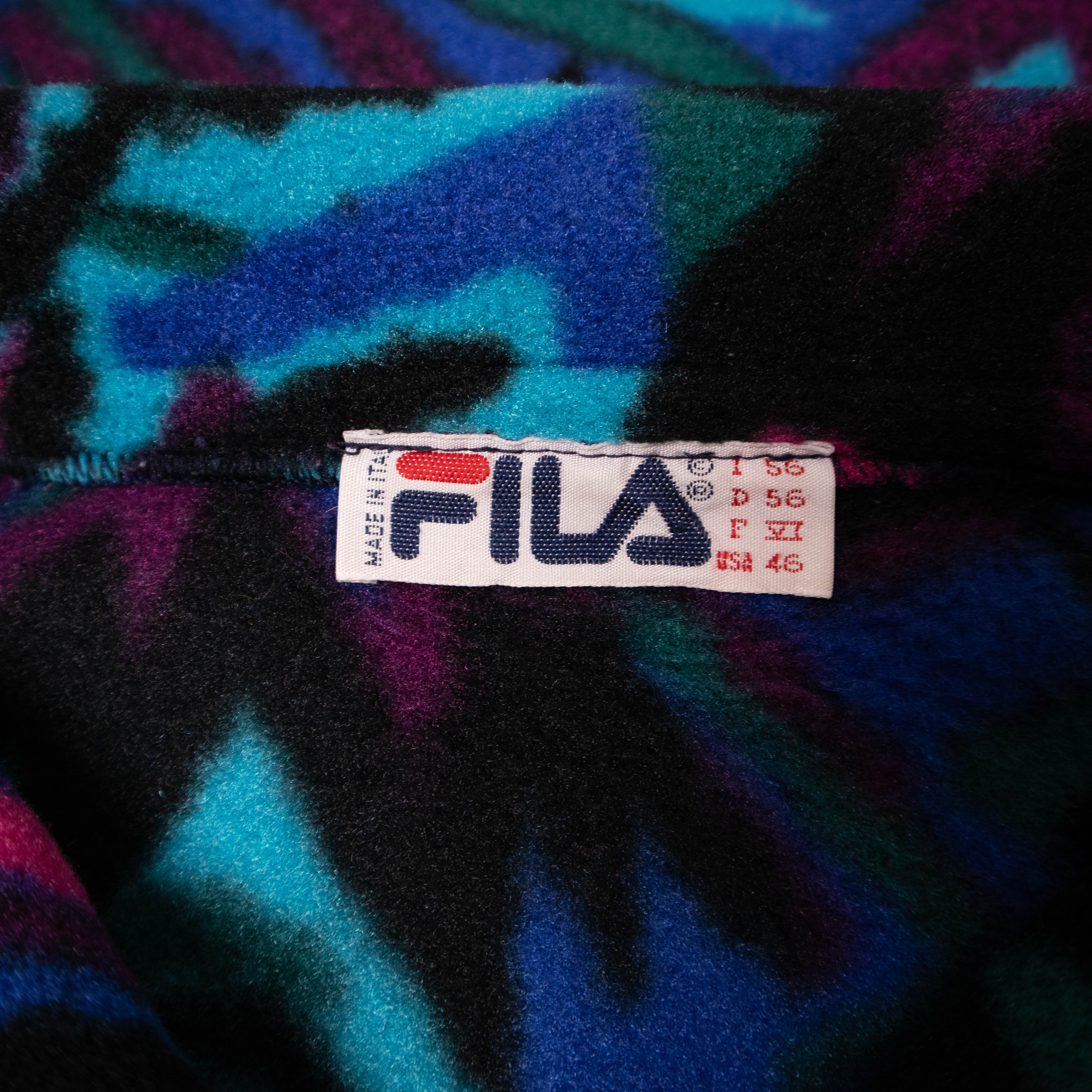 Vintage 80/90s blue Fila Magic Line abstract Fleece - Size XXL