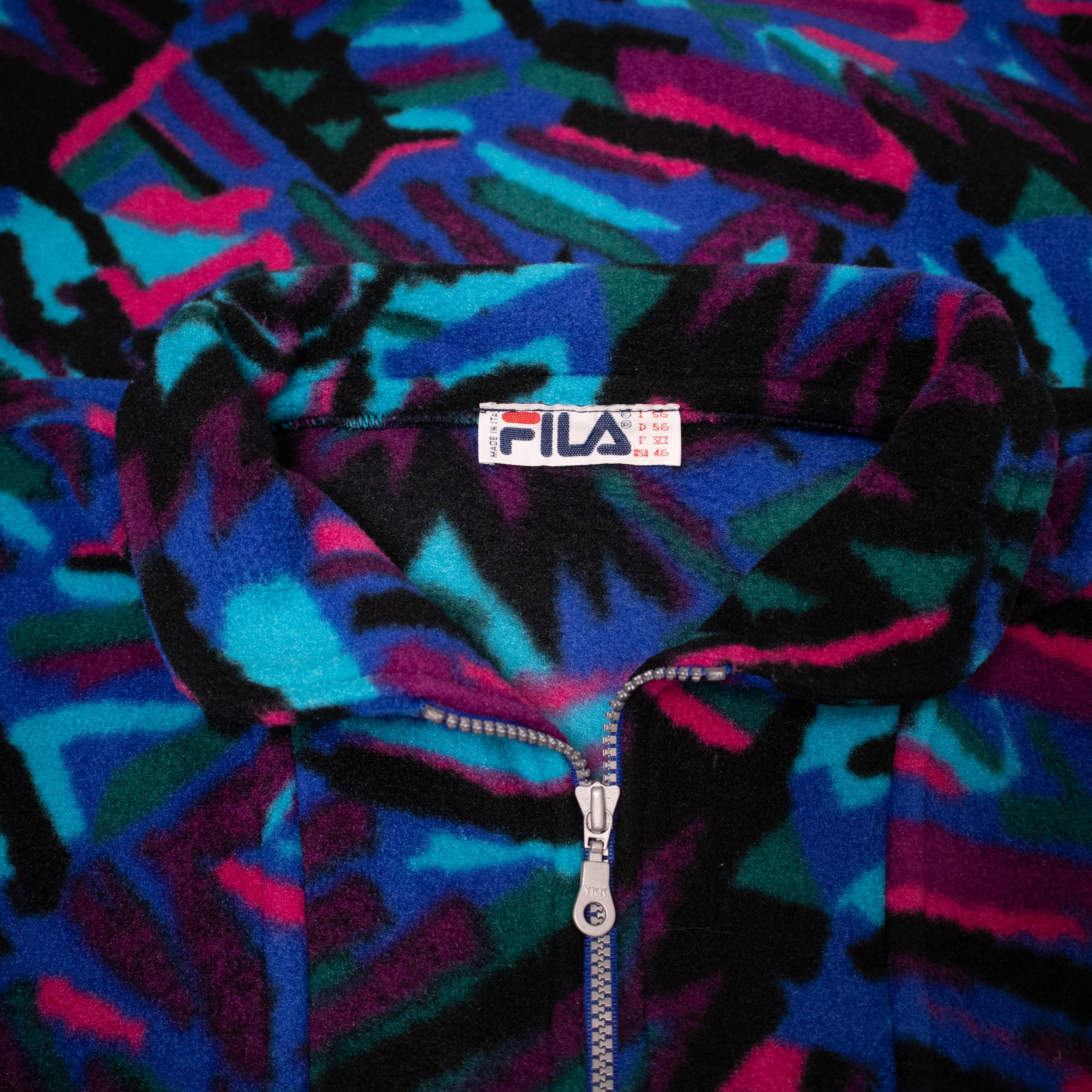 Vintage 80/90s blue Fila Magic Line abstract Fleece - Size XXL