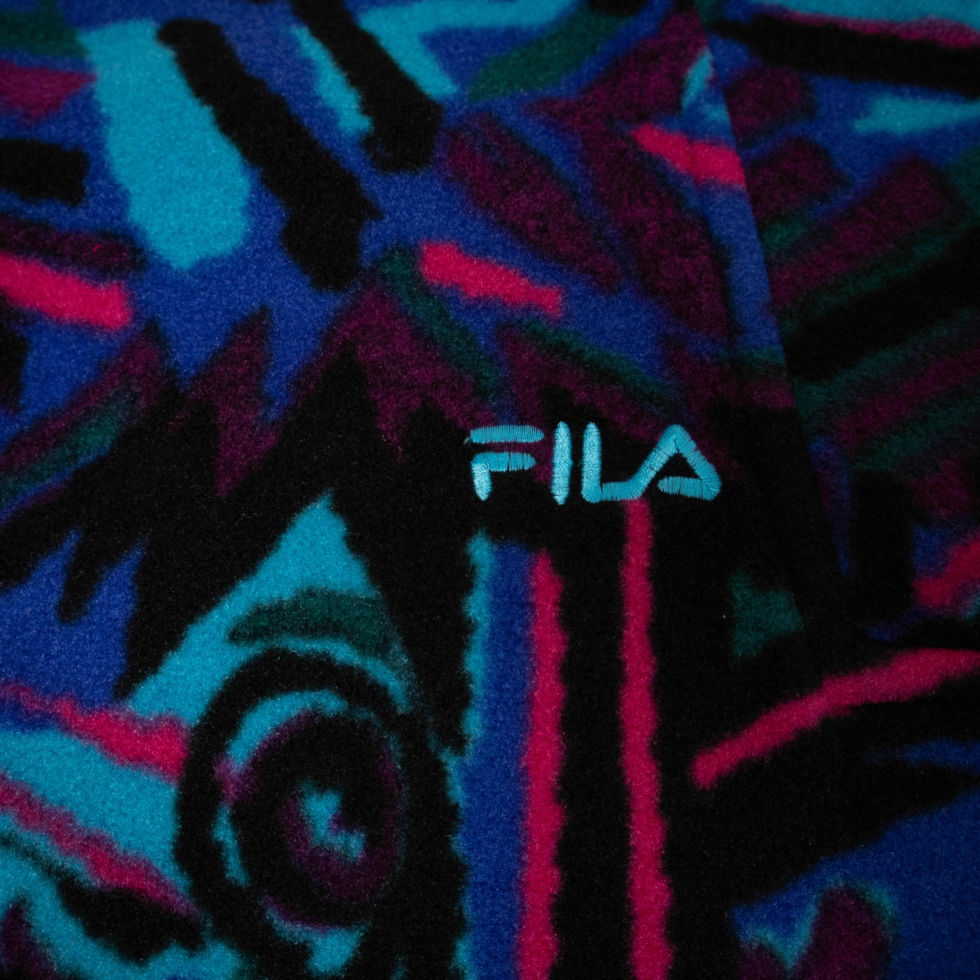 Vintage 80/90s blue Fila Magic Line abstract Fleece - Size XXL