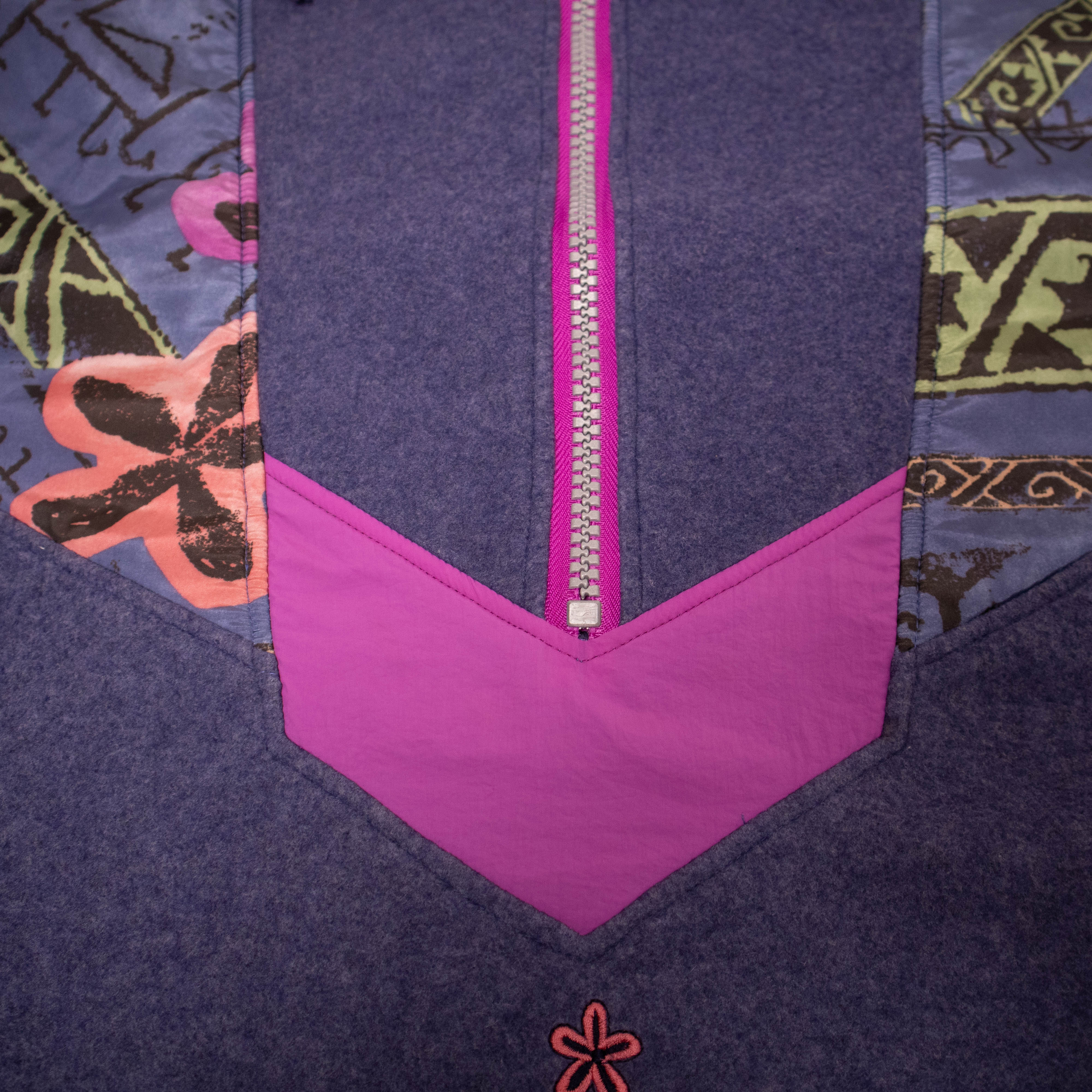Vintage 80/90s Purple abstract geometric Fleece - Size XL/XXL